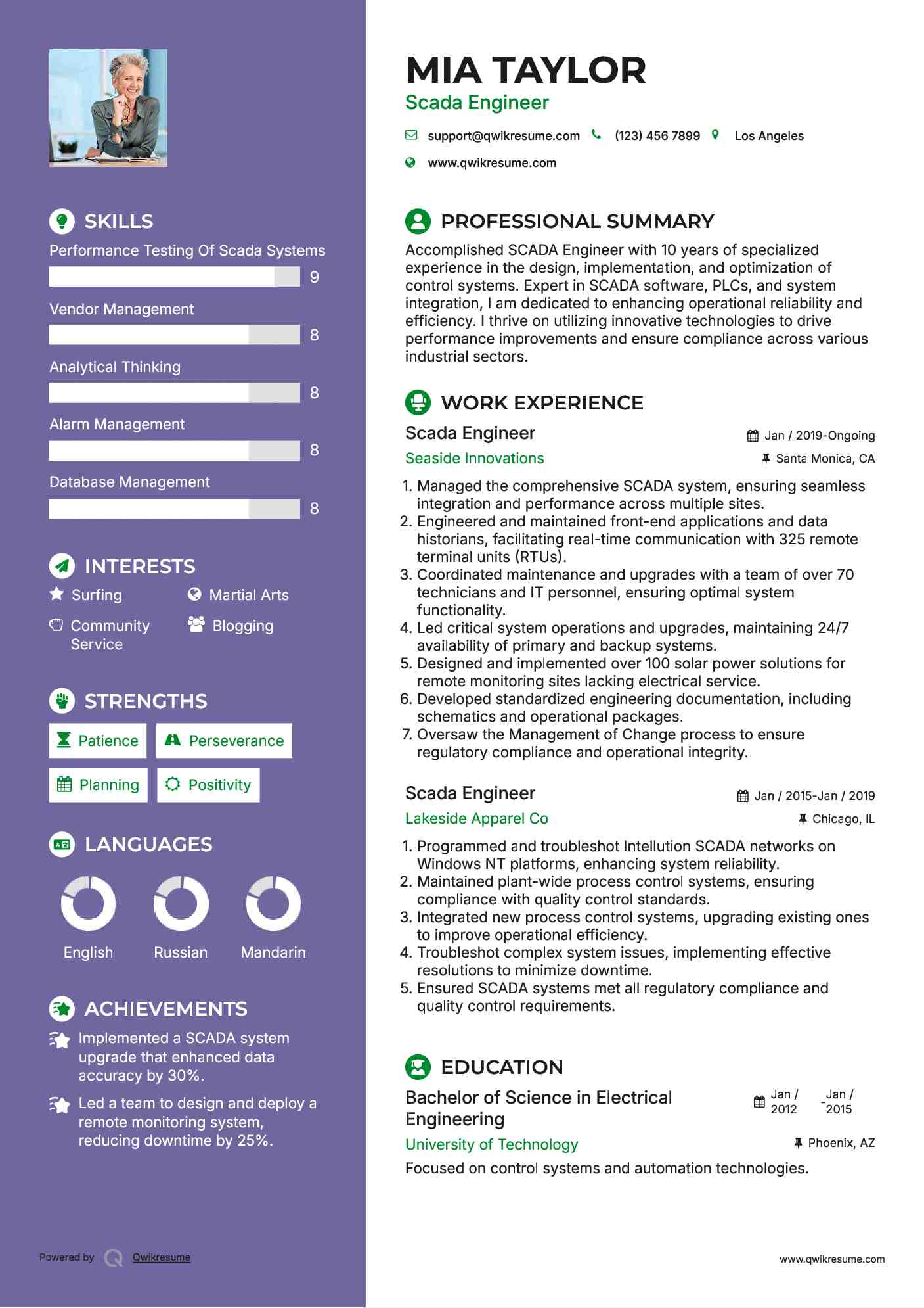 Scada Engineer Resume Format