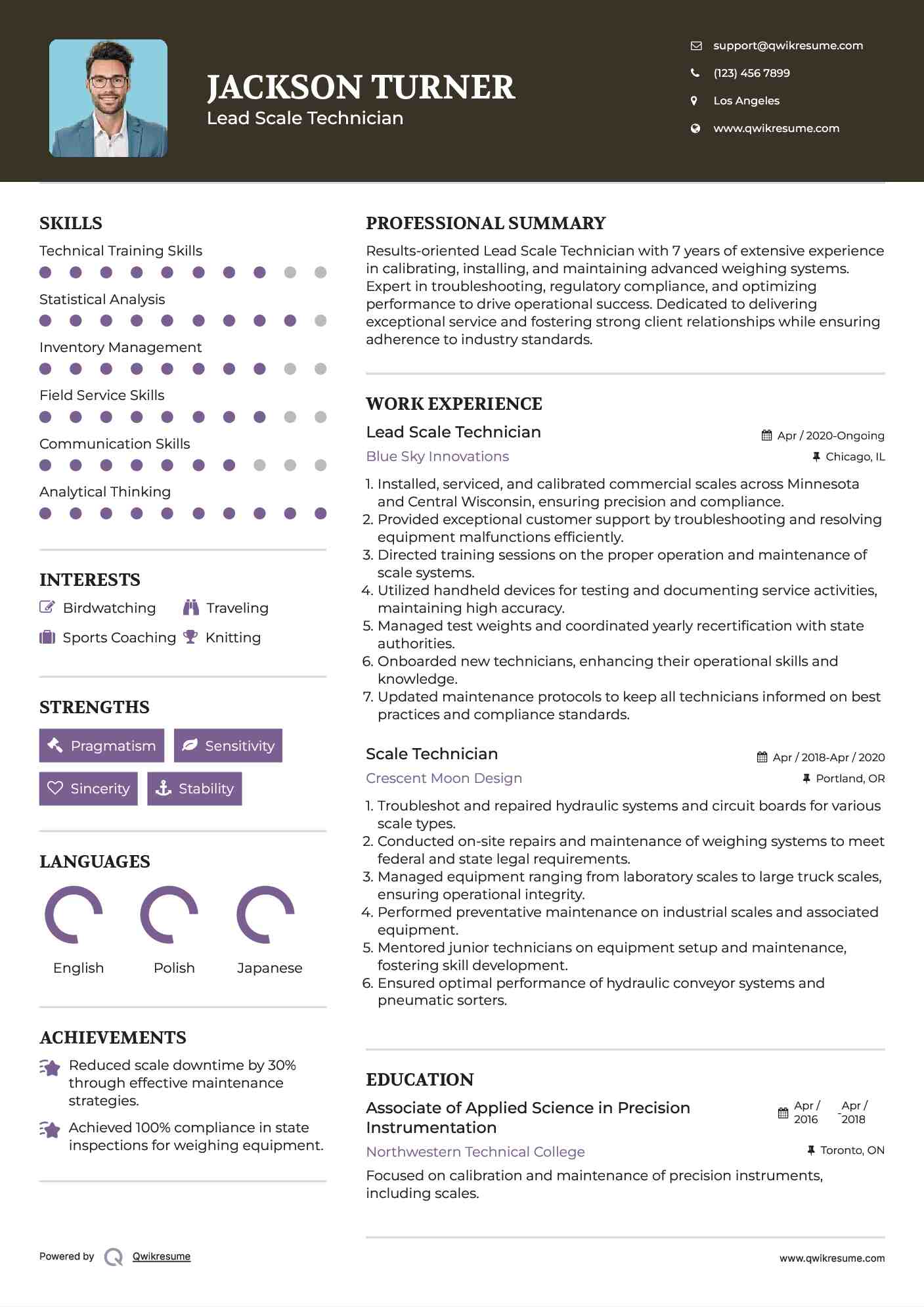 Scale Technician Resume Samples QwikResume