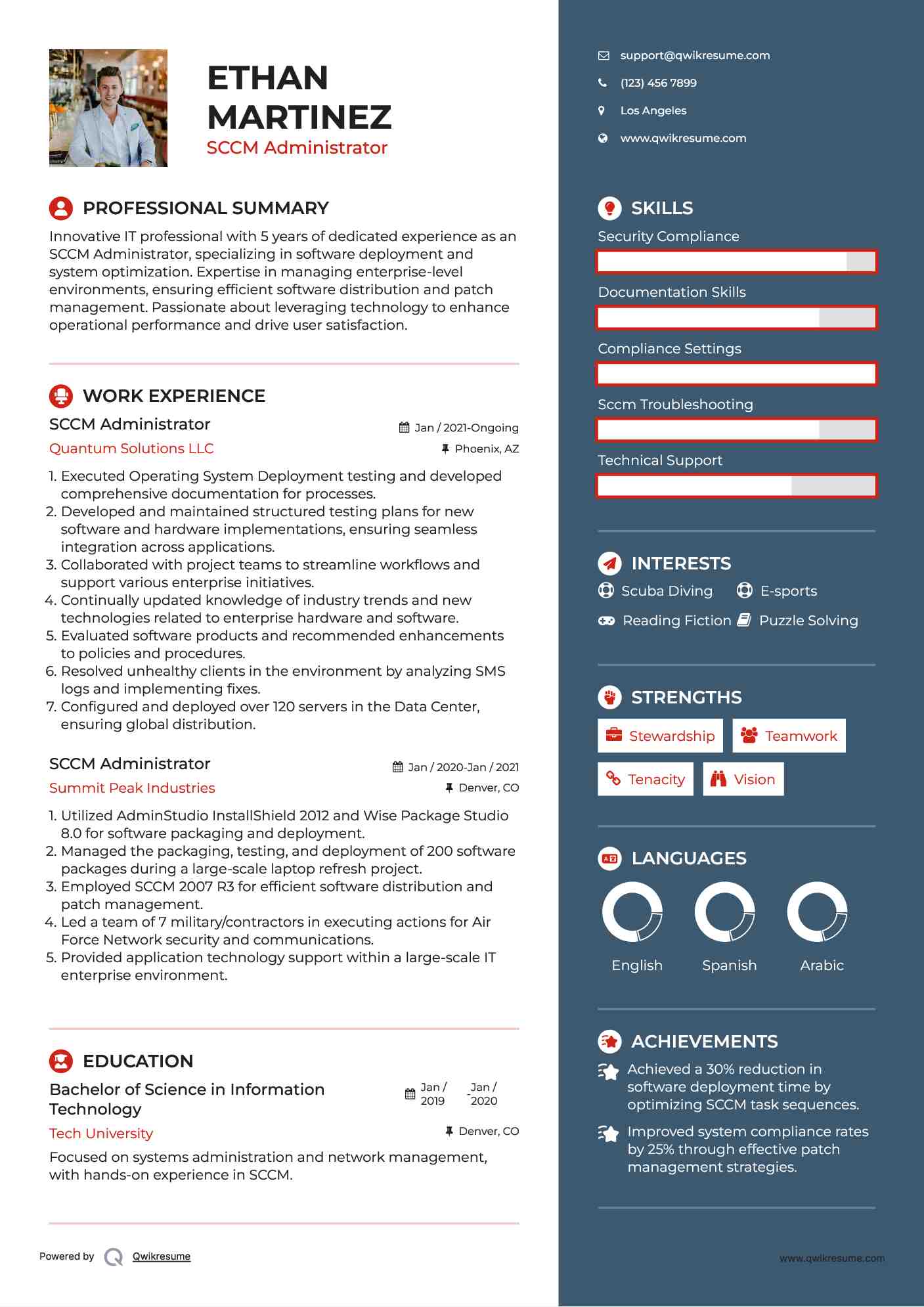 SCCM Administrator Resume Template