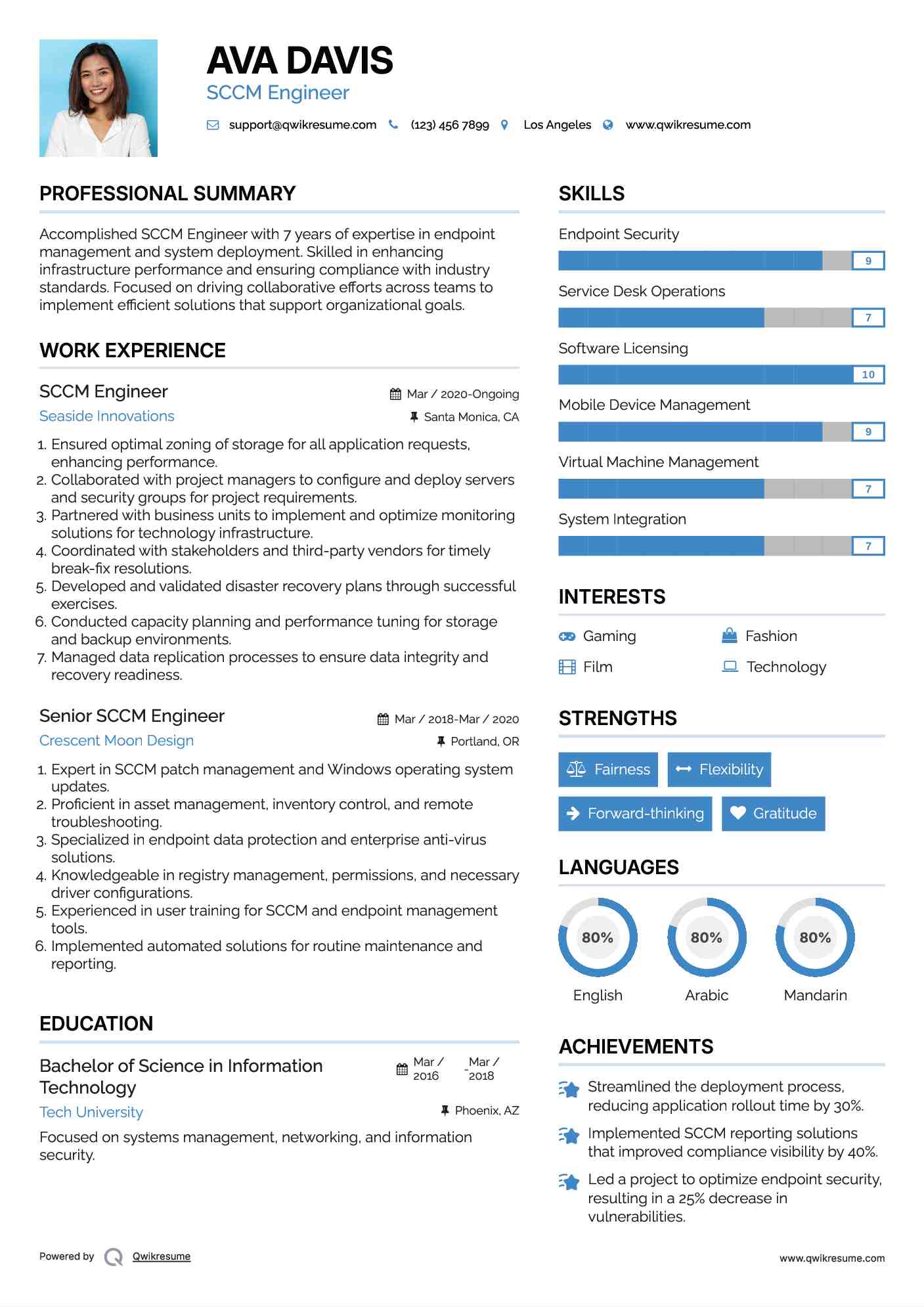 SCCM Engineer Resume Format