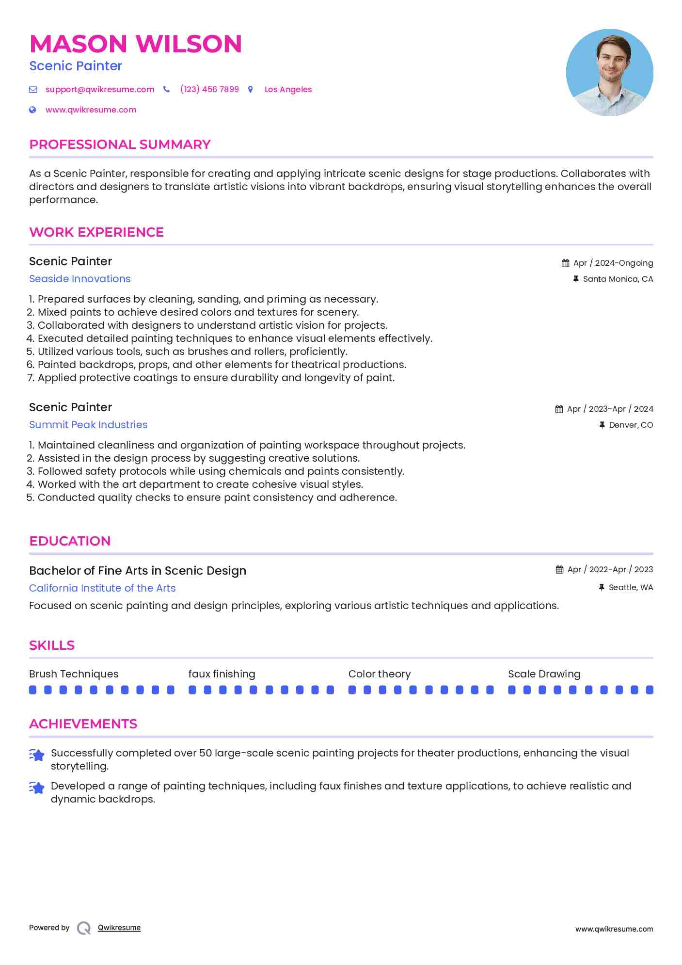 Scenic Painter Resume Model