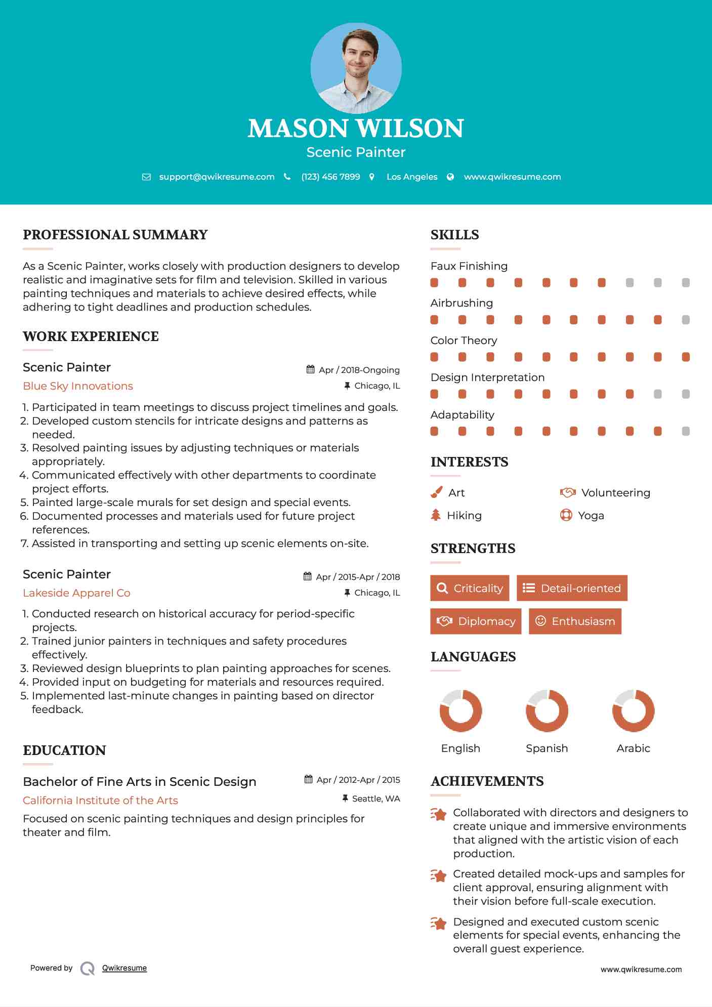 Scenic Painter Resume Model