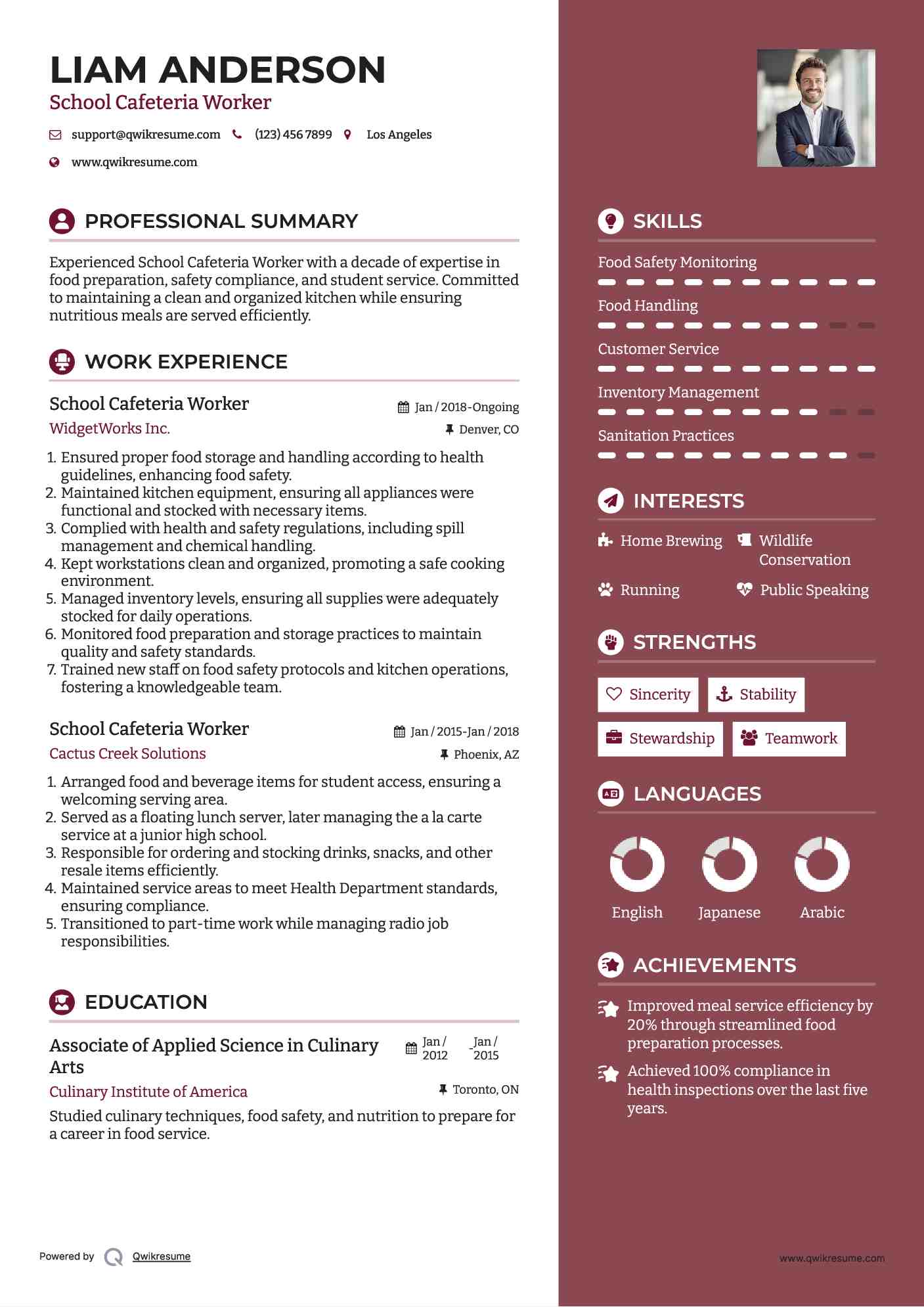 school-cafeteria-worker-resume-samples-qwikresume