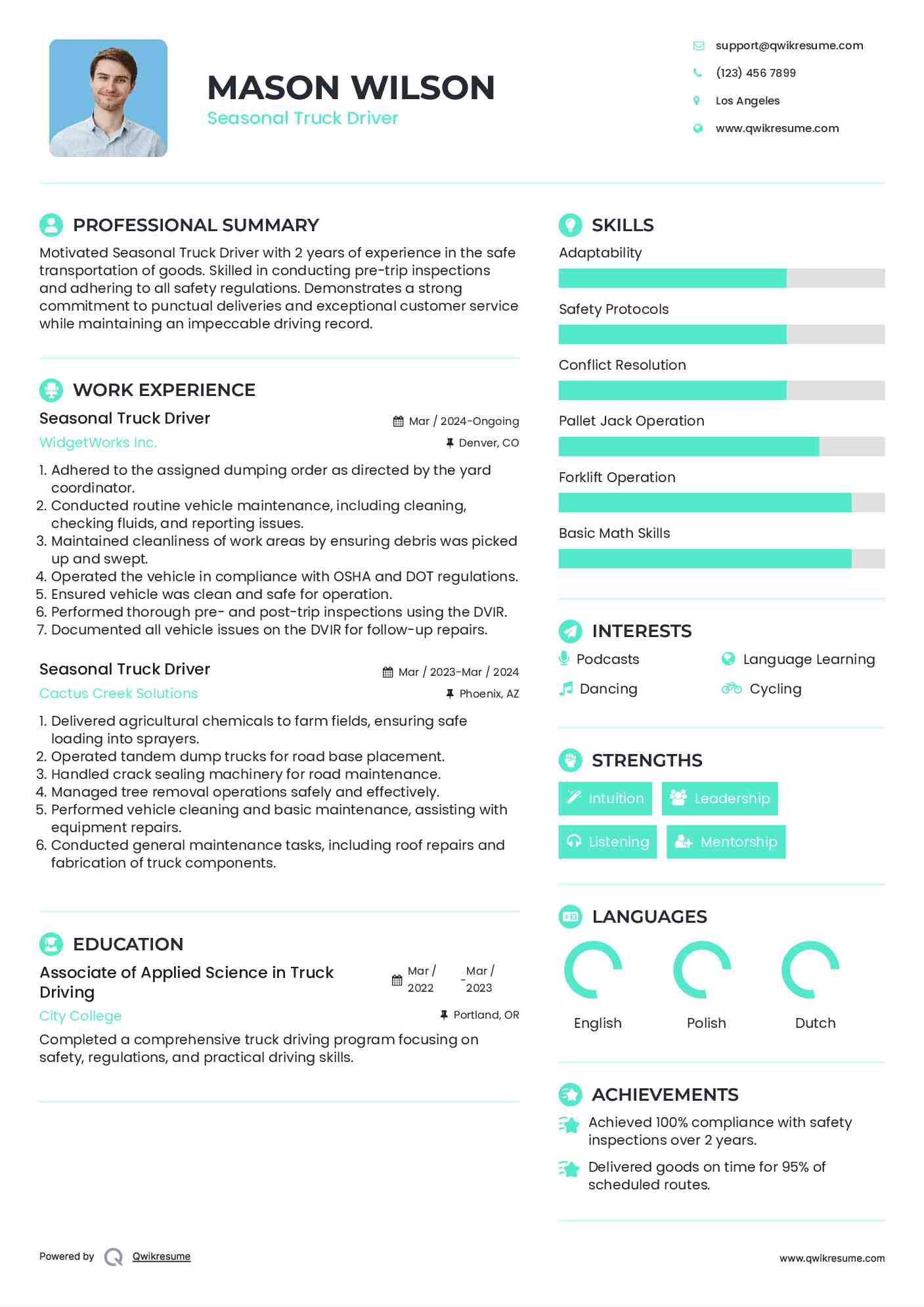 10 Seasonal Truck Driver Resume - Seasonal Truck Driver 1662642094 Pdf 