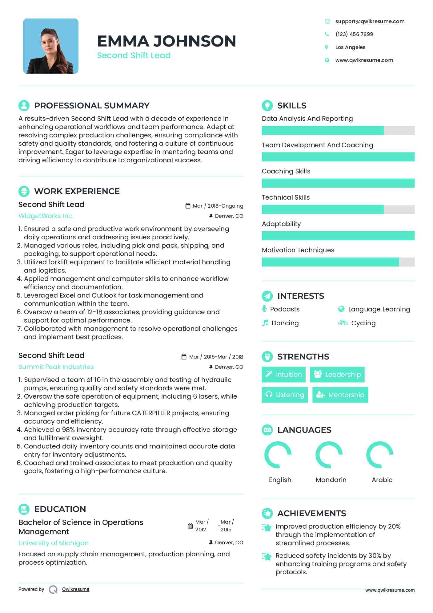 10 Second Shift Lead Resume Samples - Second Shift Lead 1662089922 Pdf 