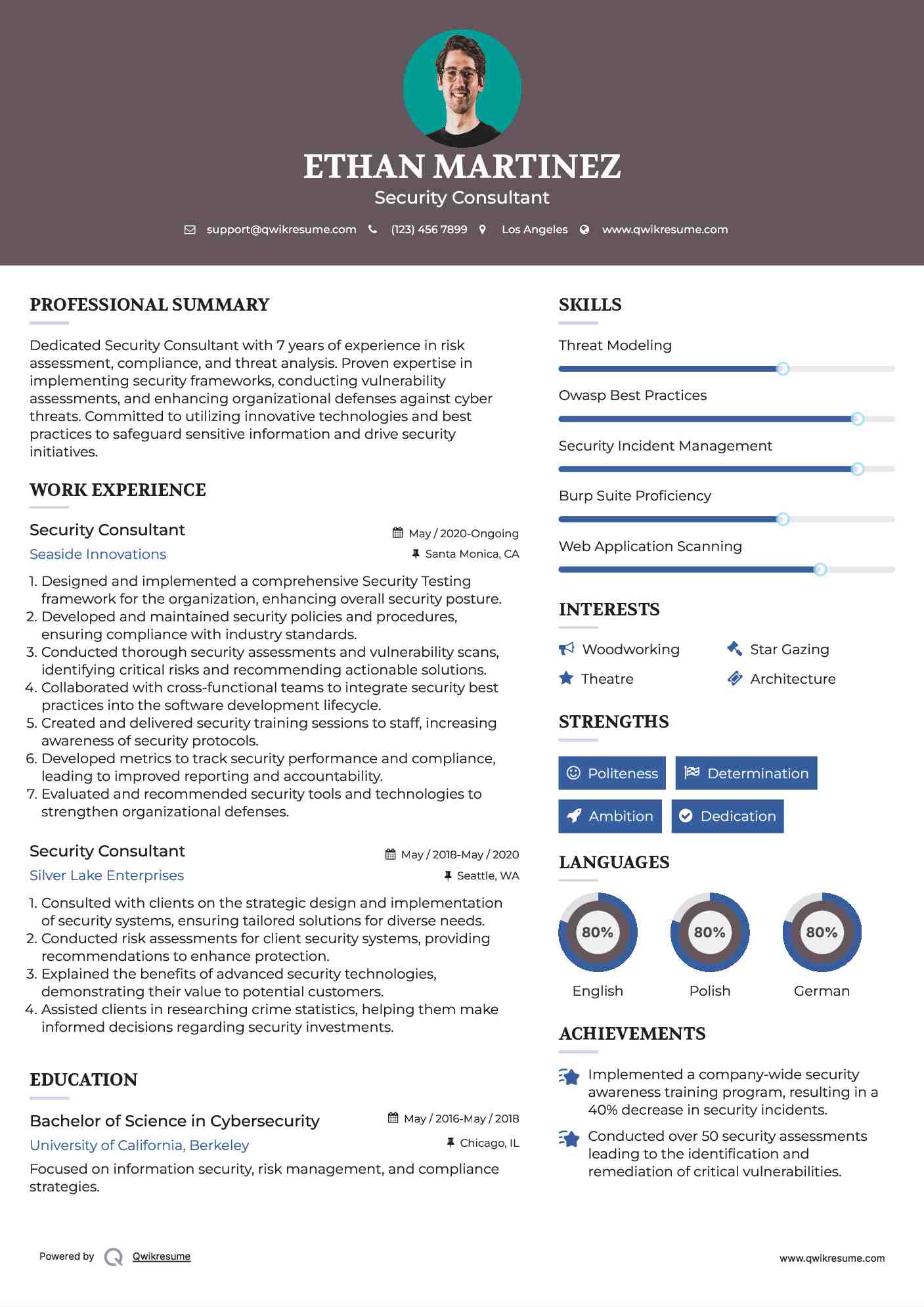 Security Consultant Resume Format