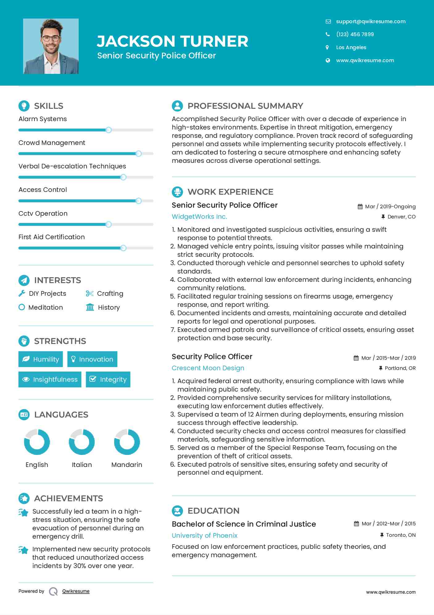 Senior Security Police Officer Resume Format