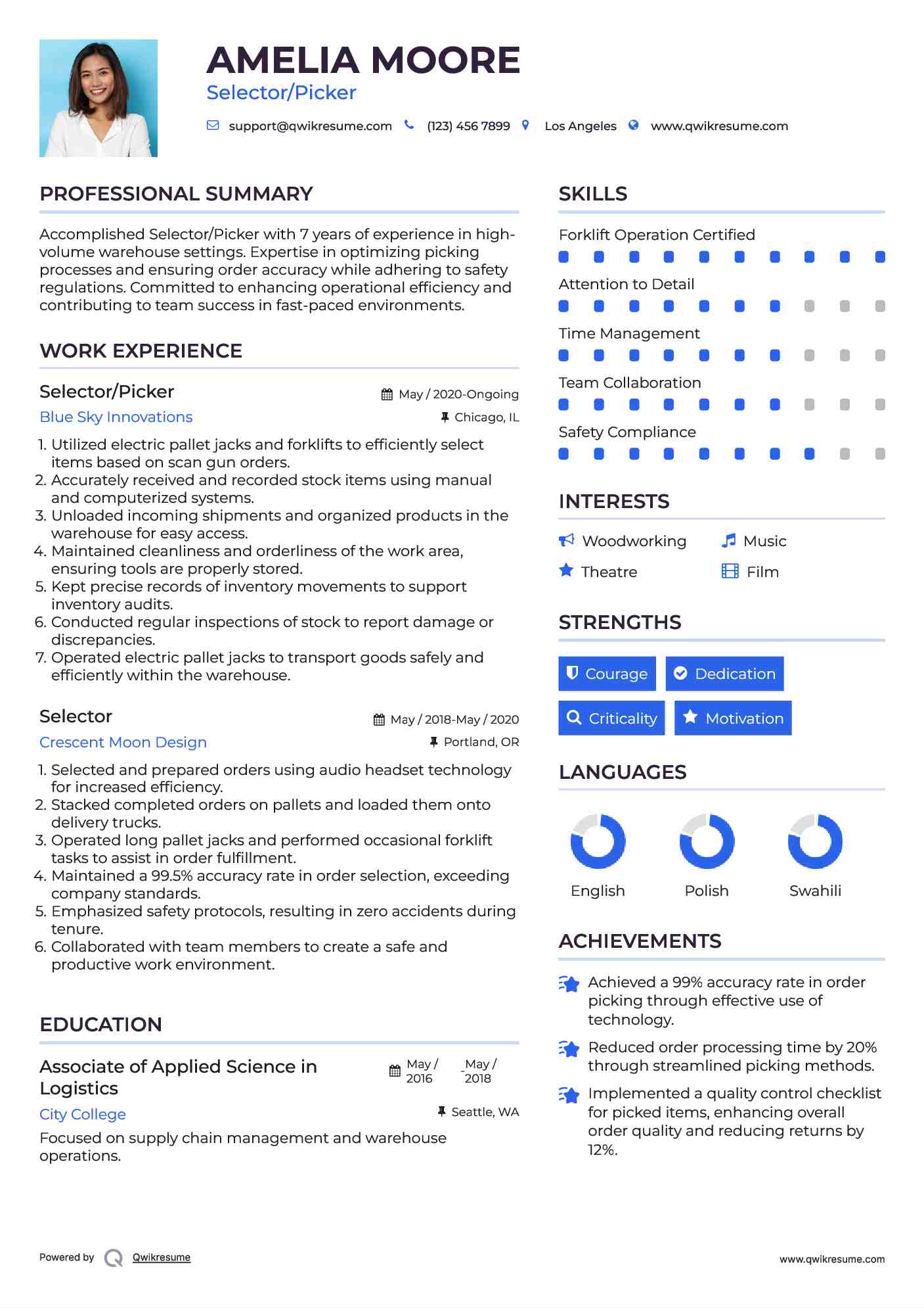 Selector/Picker Resume Model