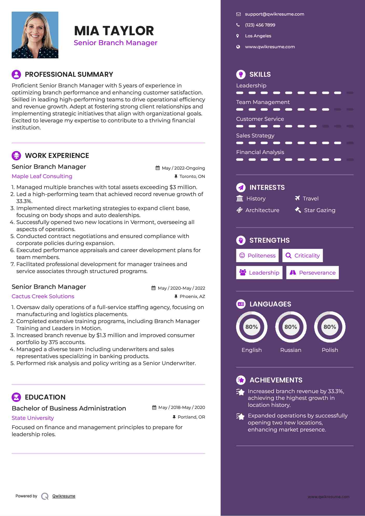 Senior Branch Manager Resume Samples - Senior Branch Manager 1607937159 Pdf 