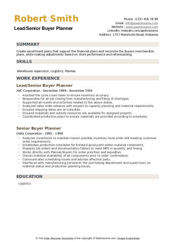 Senior Buyer Planner Resume Samples QwikResume Senior Buyer Planner Resume Samples QwikResume