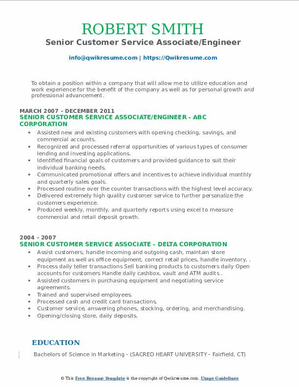Senior Customer Service Associate - Senior Customer Service Associate 1589345226 Pdf 