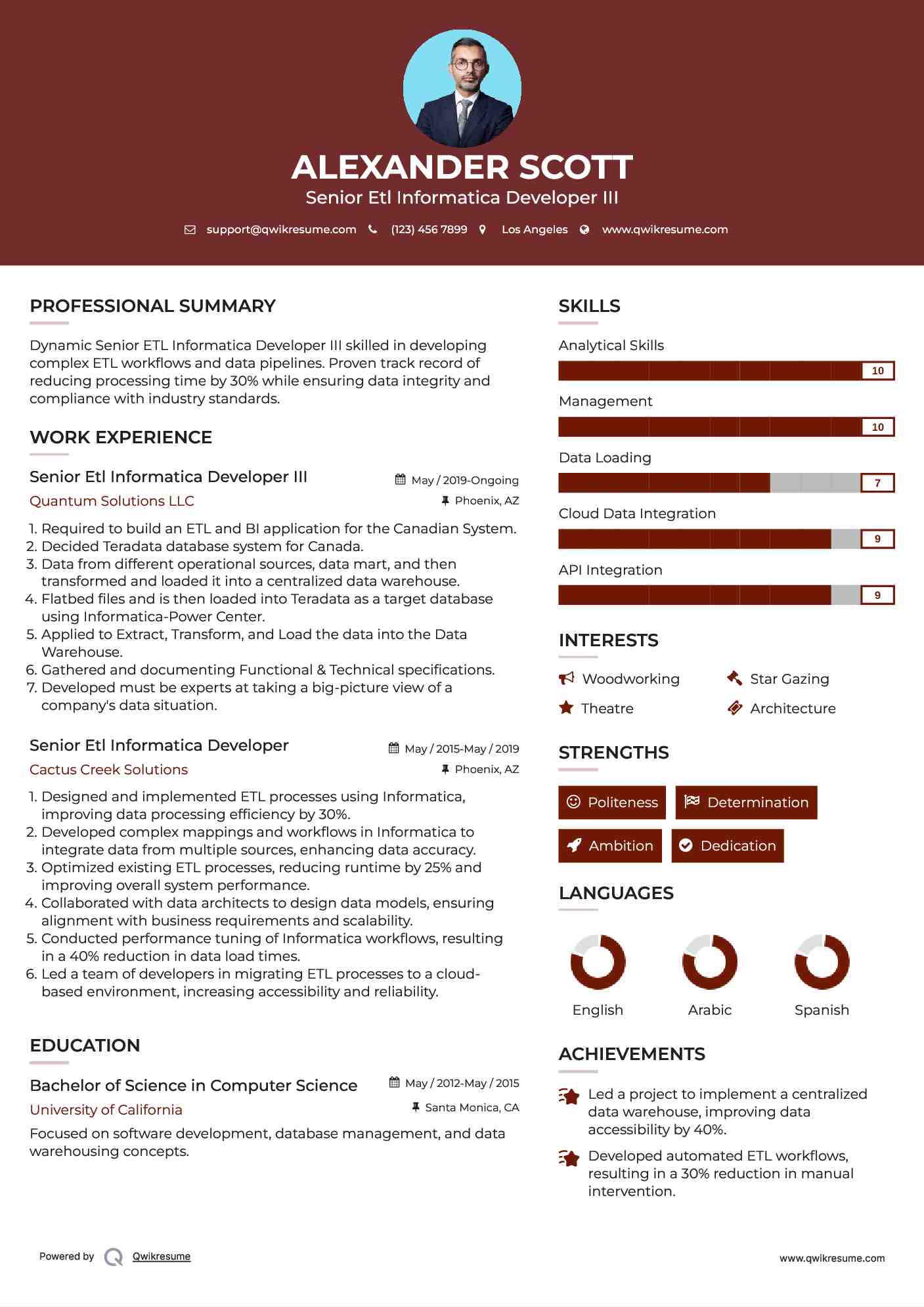Senior Etl Informatica Developer III Resume Sample