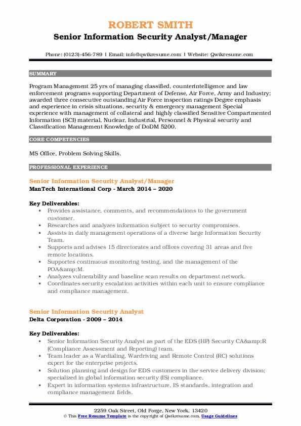 Senior Information Security Analyst - Senior Information Security Analyst 1589865617 Pdf