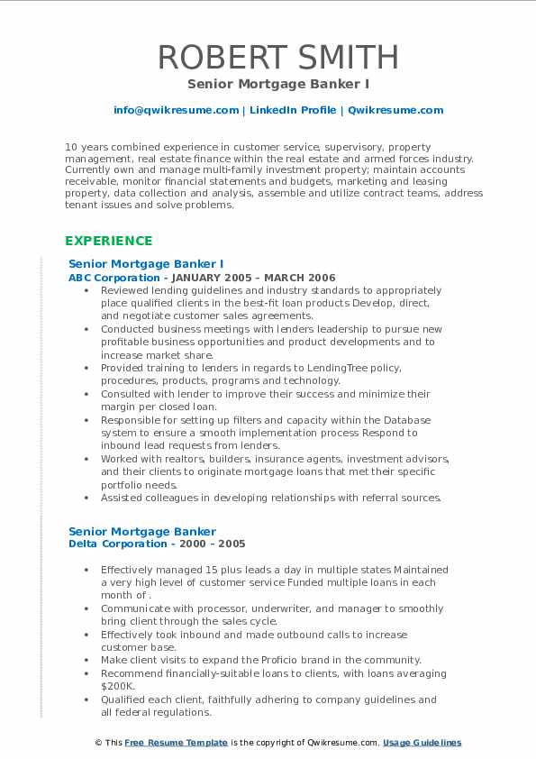 senior mortgage banker resume samples qwikresume mortgage banker resume