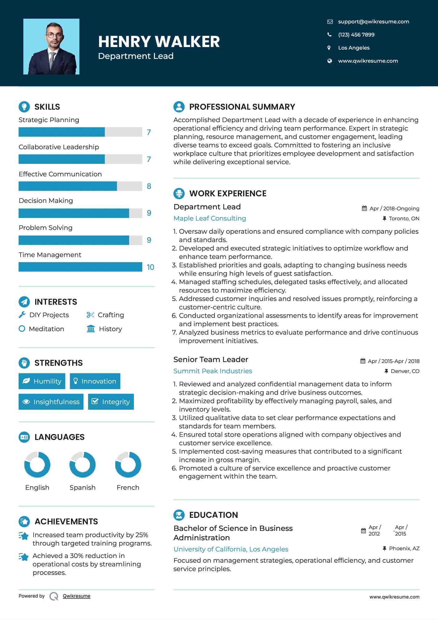 10 Senior Team Leader Resume Samples - Senior Team Leader 1589168703 Pdf