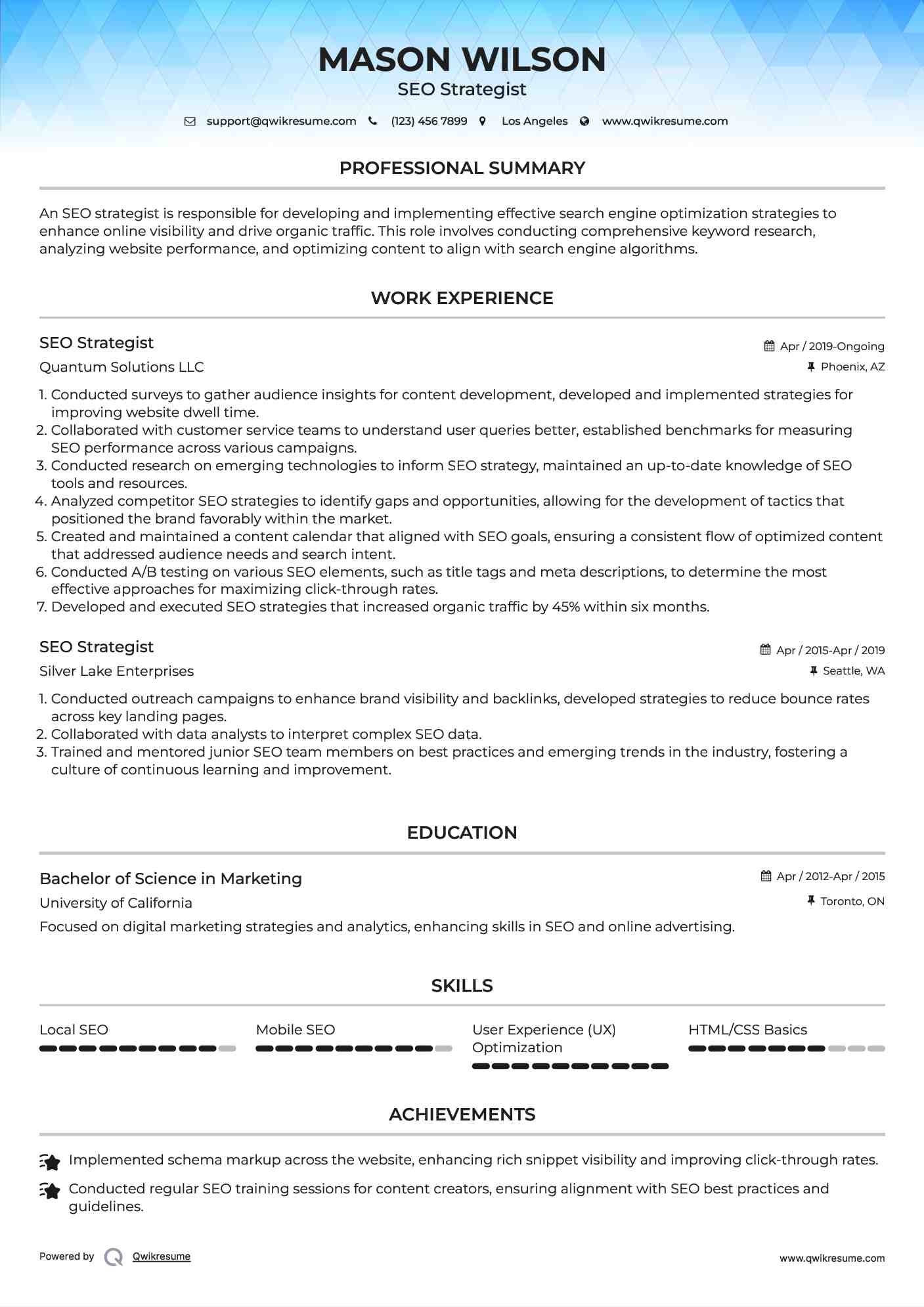 10 SEO strategist Resume Samples - Seo Strategist 1729744725 Pdf 