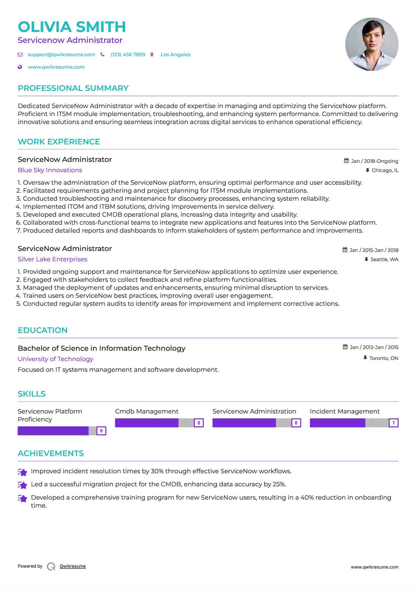10+ Servicenow Administrator Resume Samples & Templates for 2025