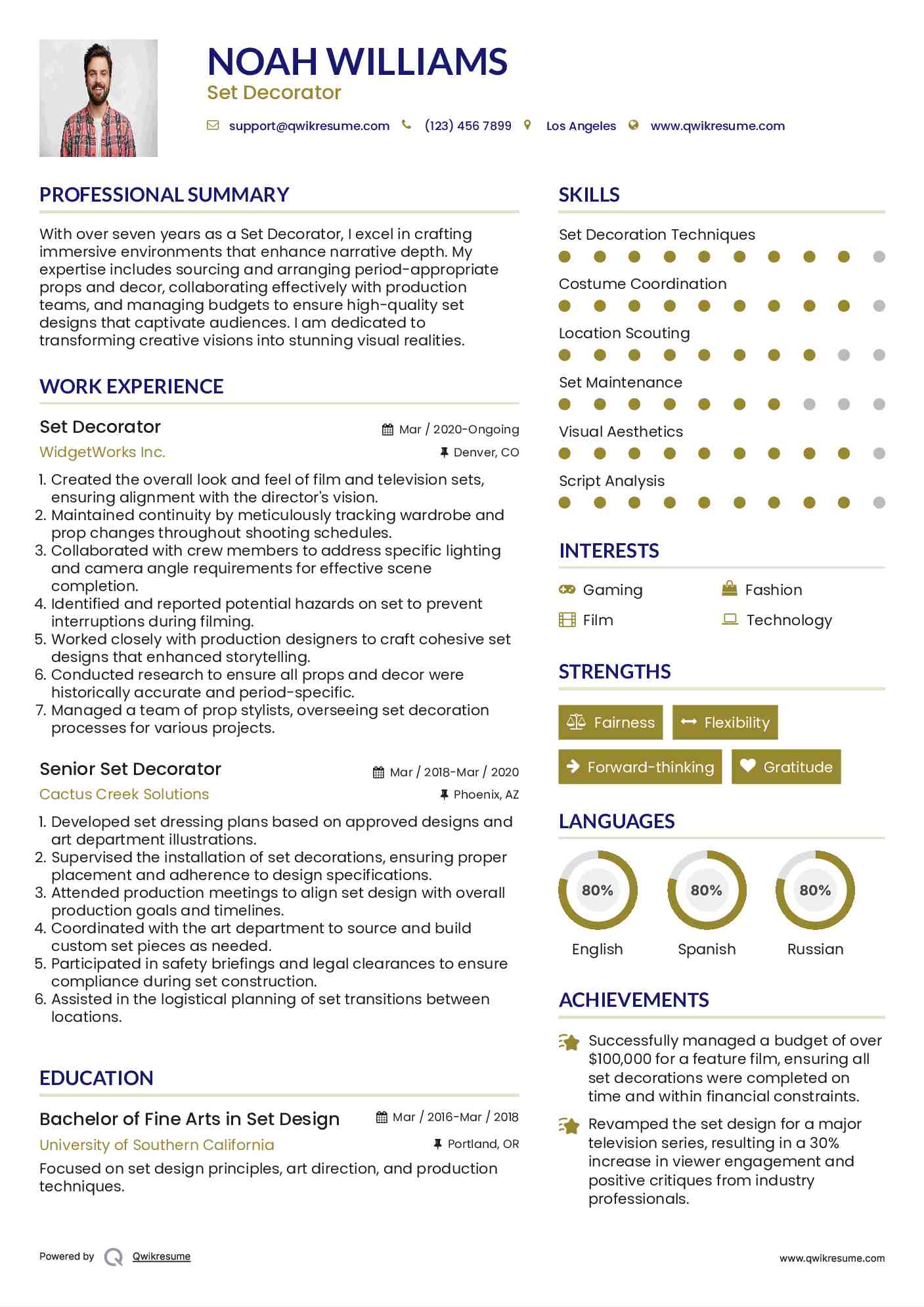 Set Decorator Resume Sample