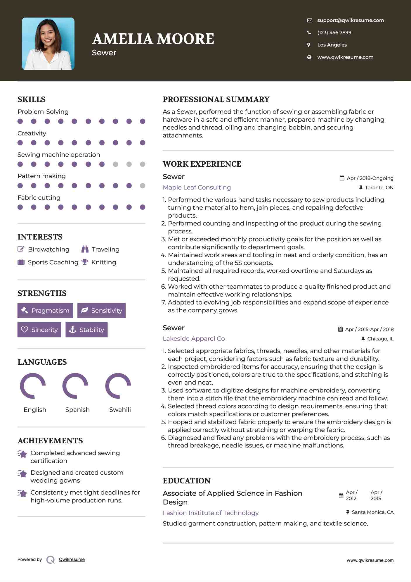 Sewer Resume Example