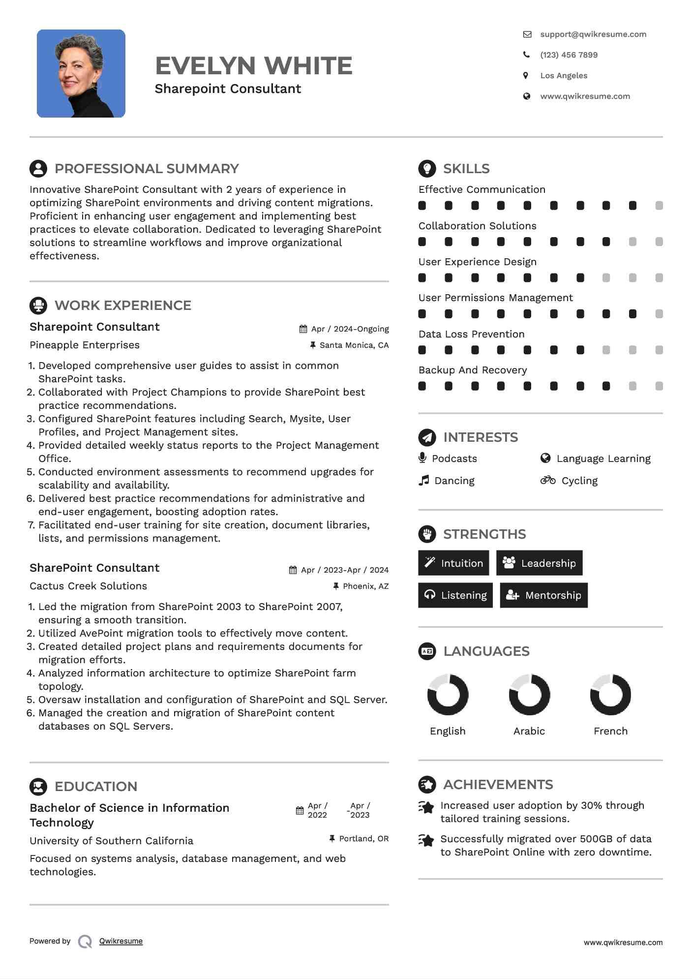 Sharepoint Consultant Resume Sample