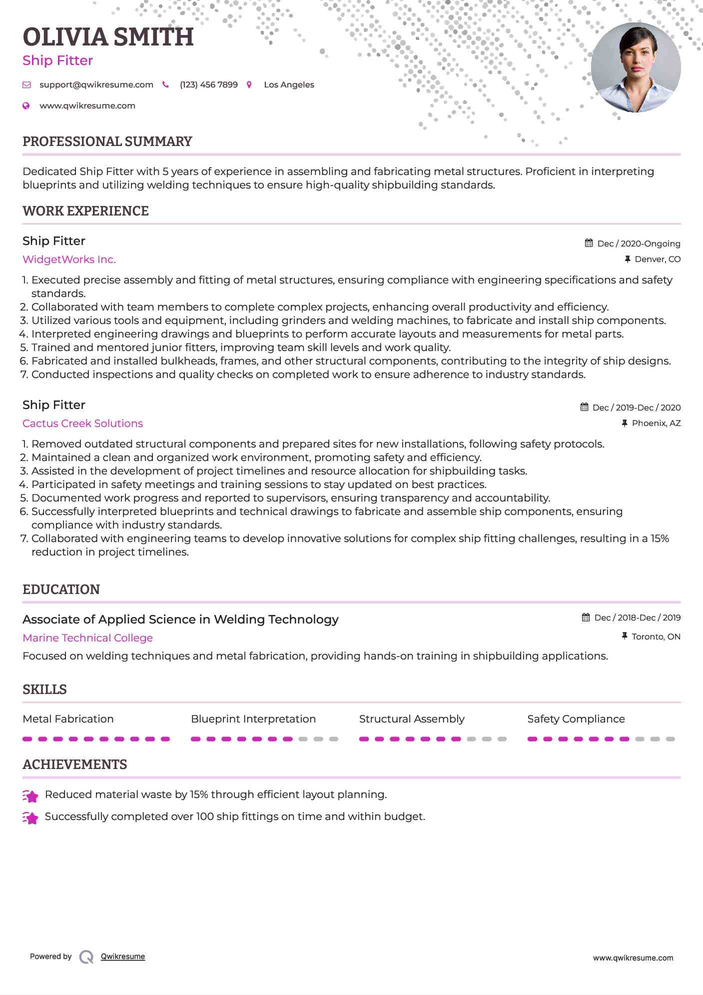 Ship Fitter Resume Template
