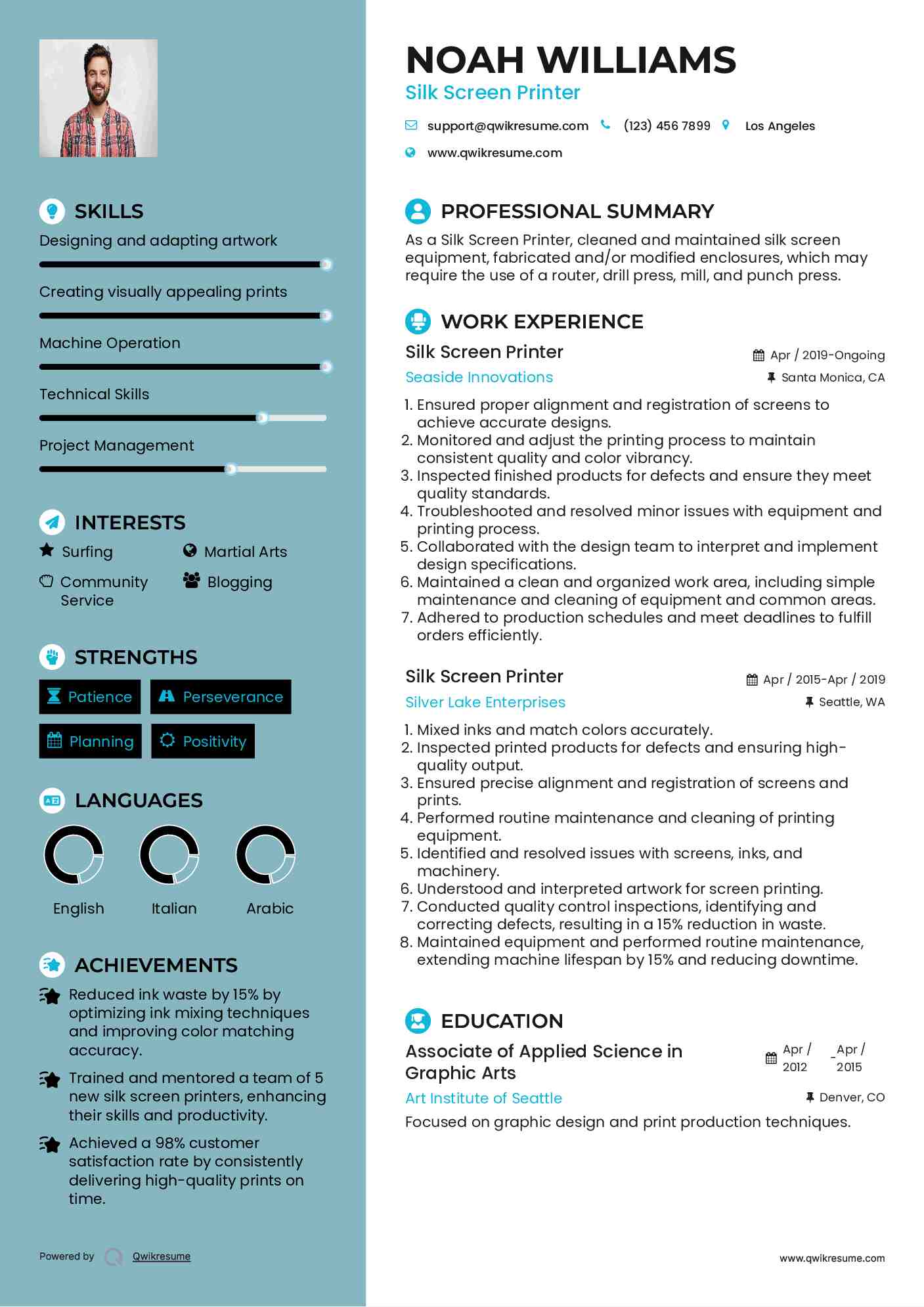 Silk Screen Printer Resume Format