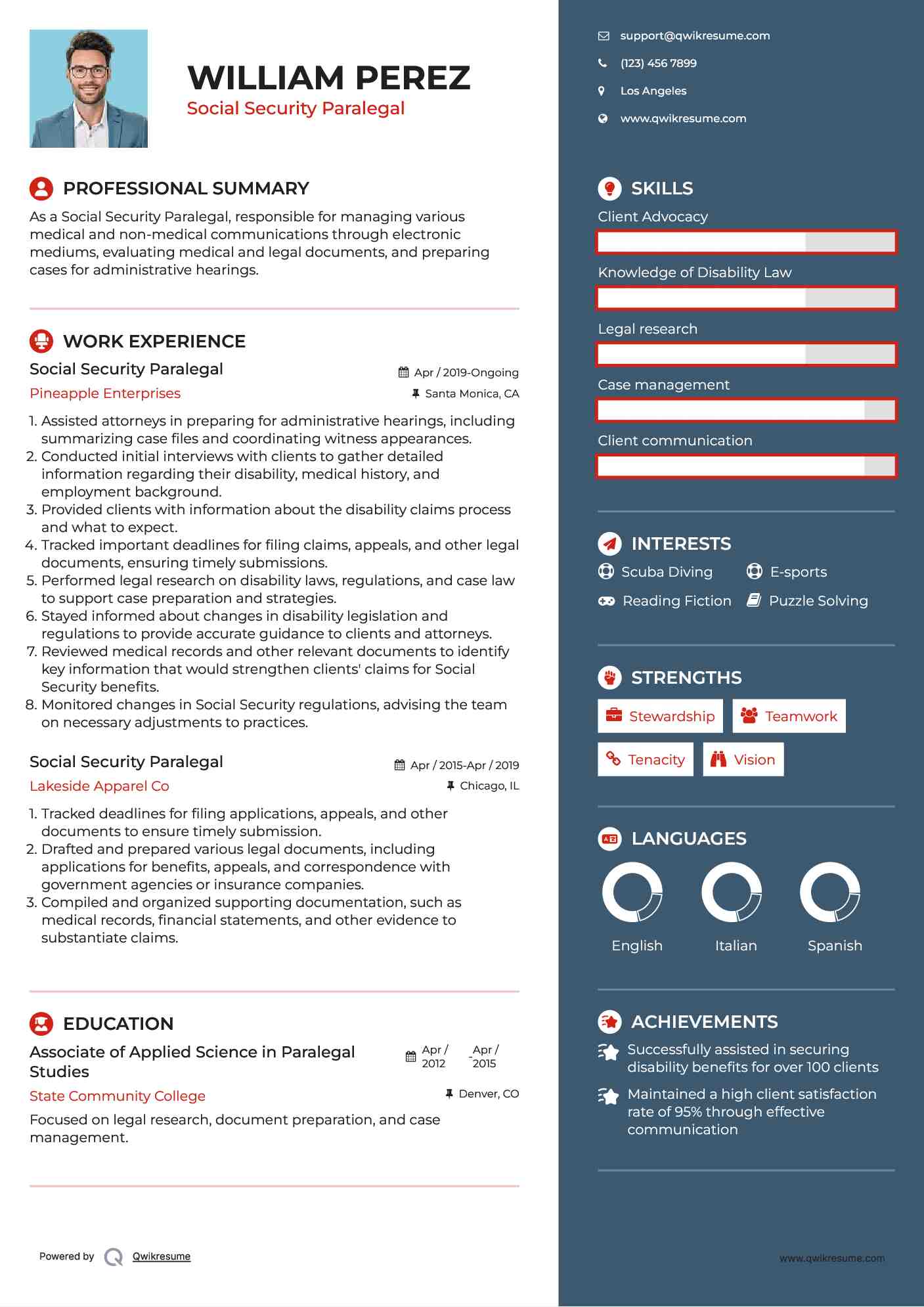 Social Security Paralegal Resume Template