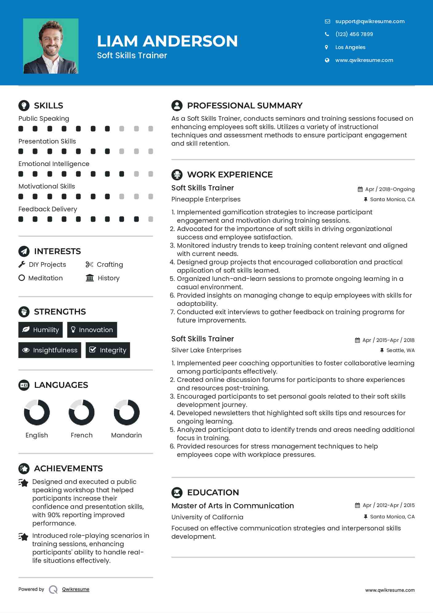 Soft Skills Trainer Resume Format