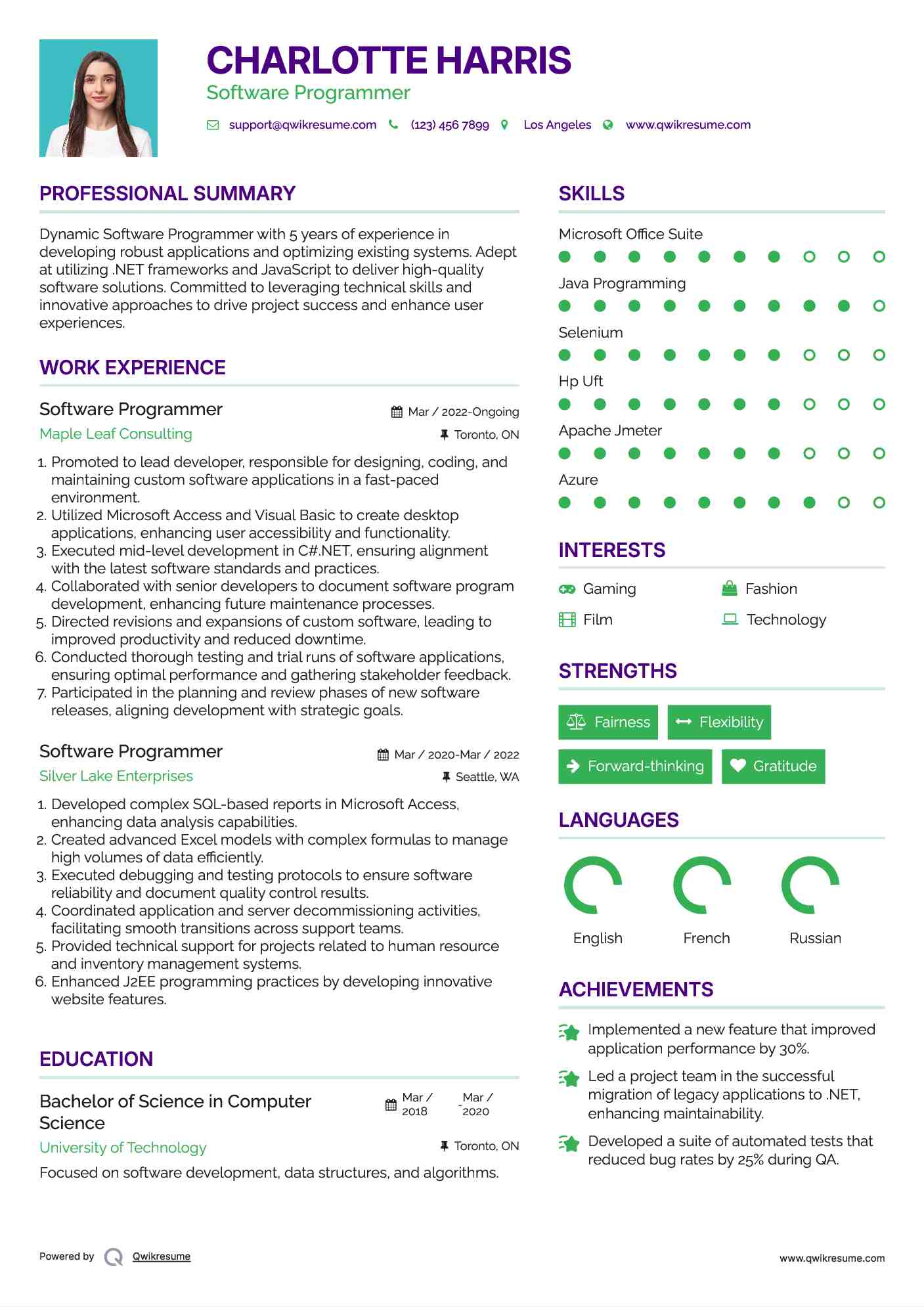 Software Programmer Resume Format