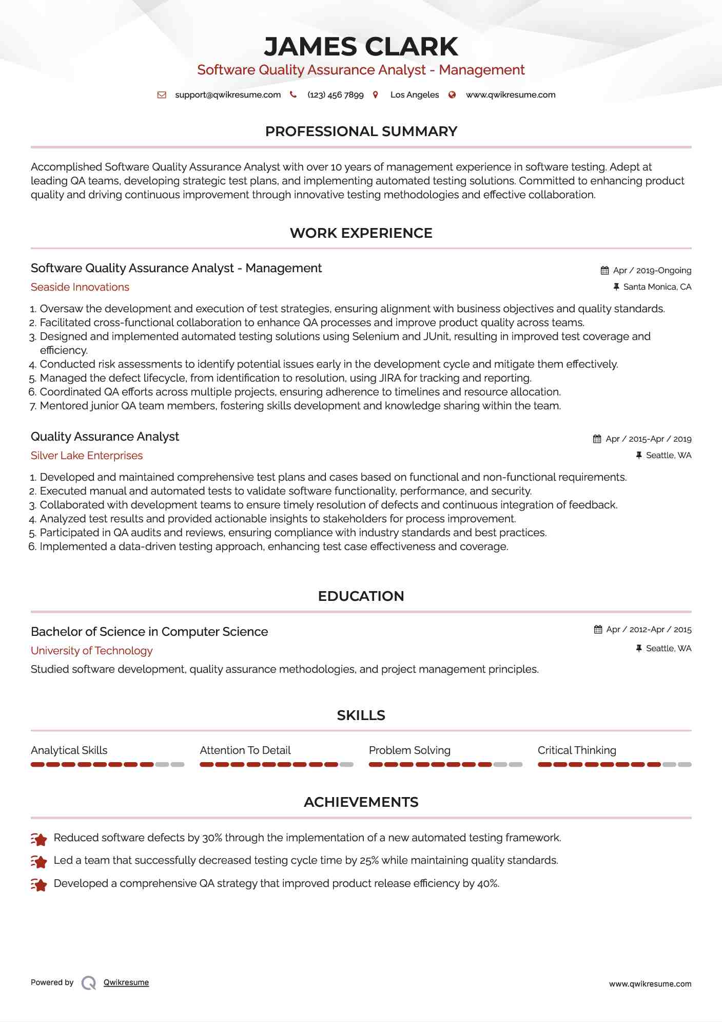 software quality assurance analyst resume samples qwikresume quality assurance analyst resume sample