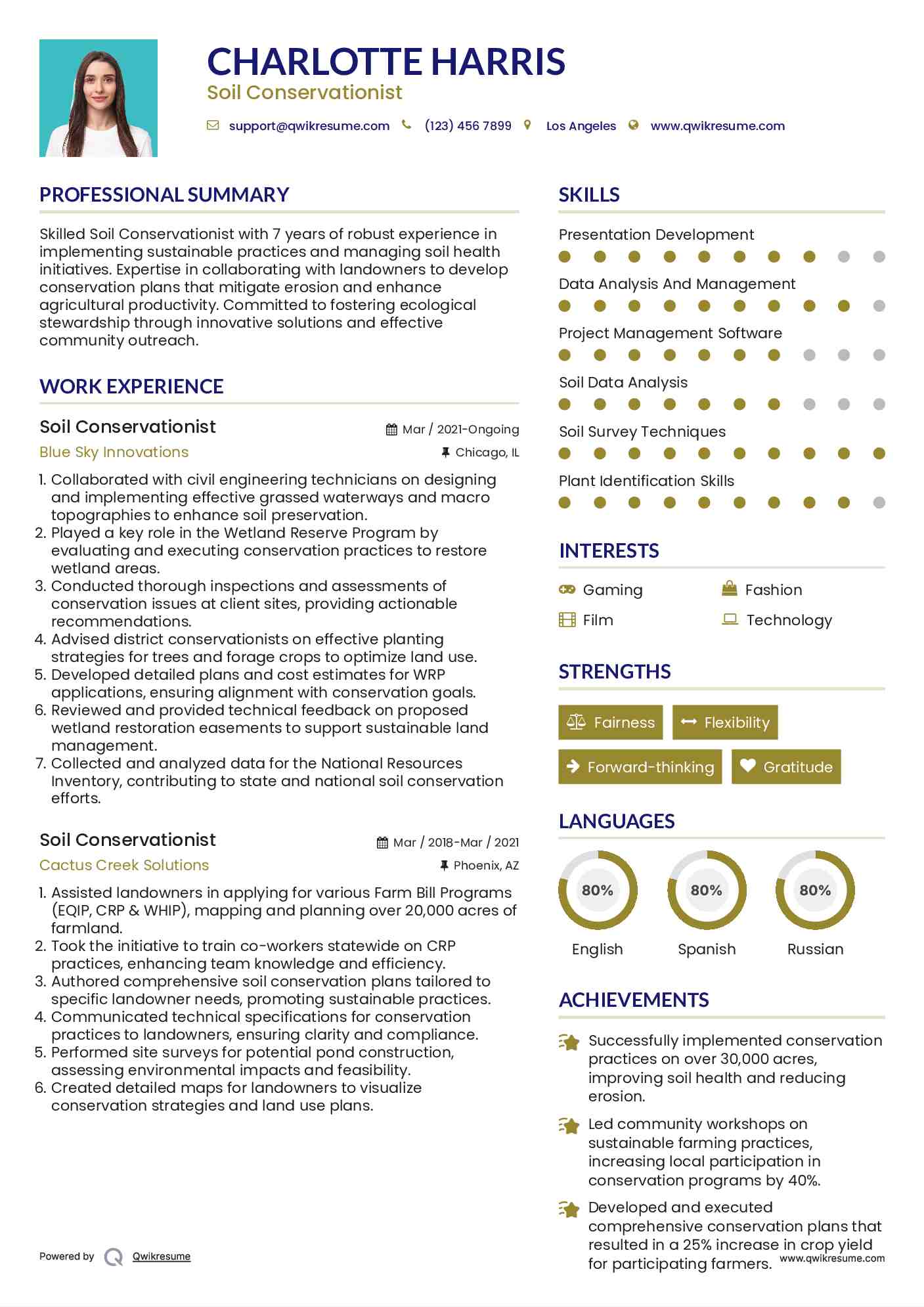 Soil Conservationist Resume Template