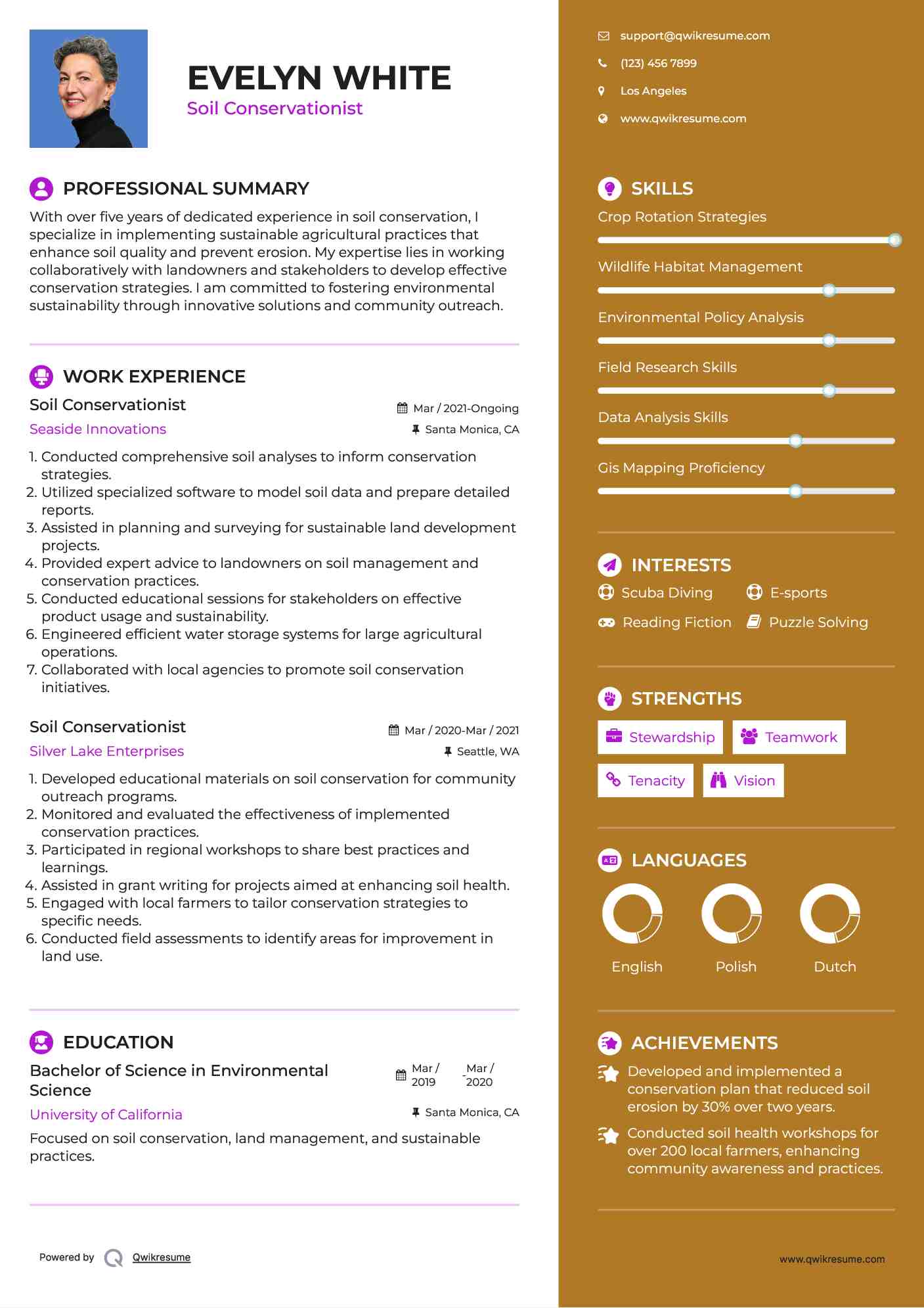 Soil Conservationist Resume Template