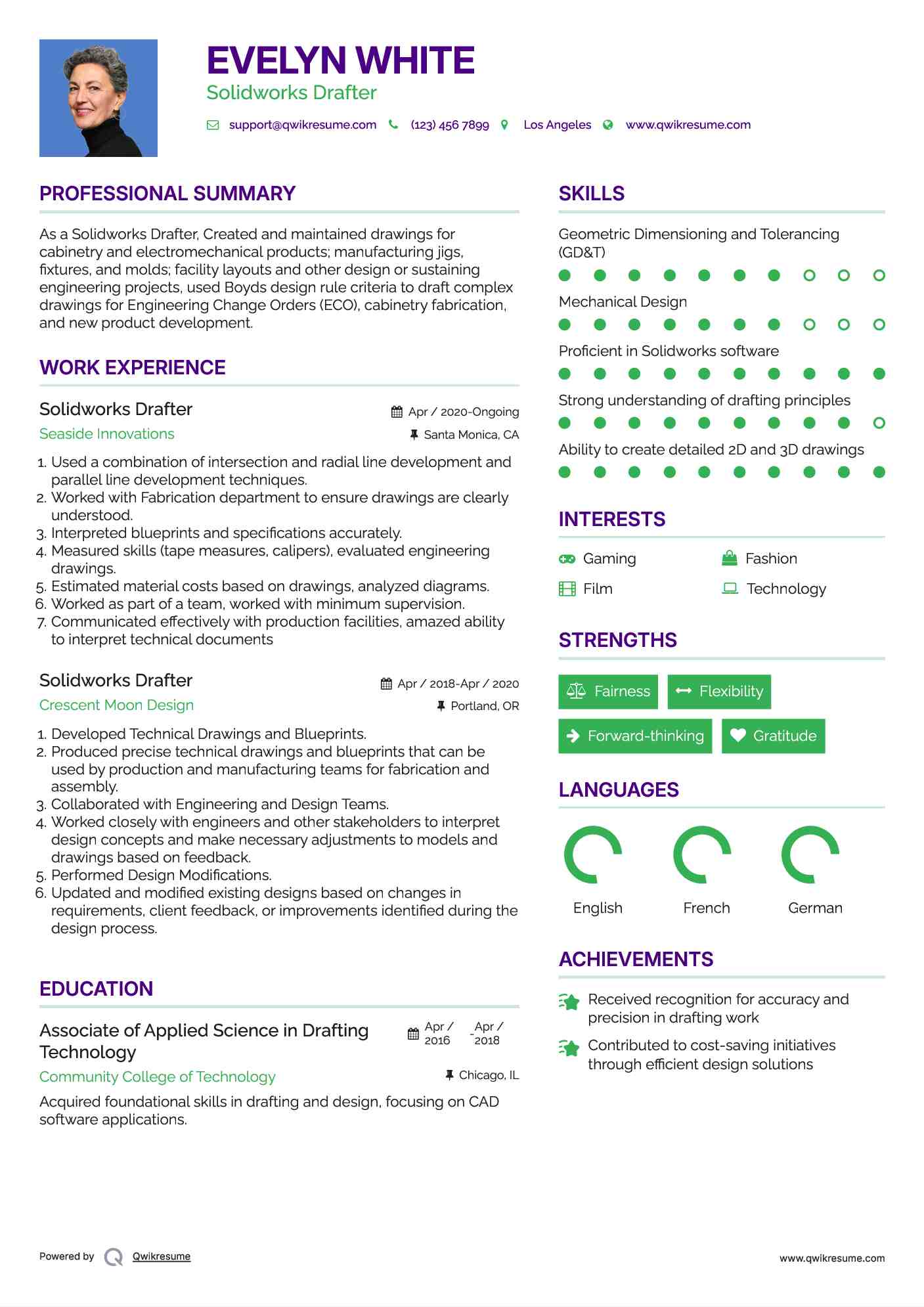 Solidworks Drafter Resume Format