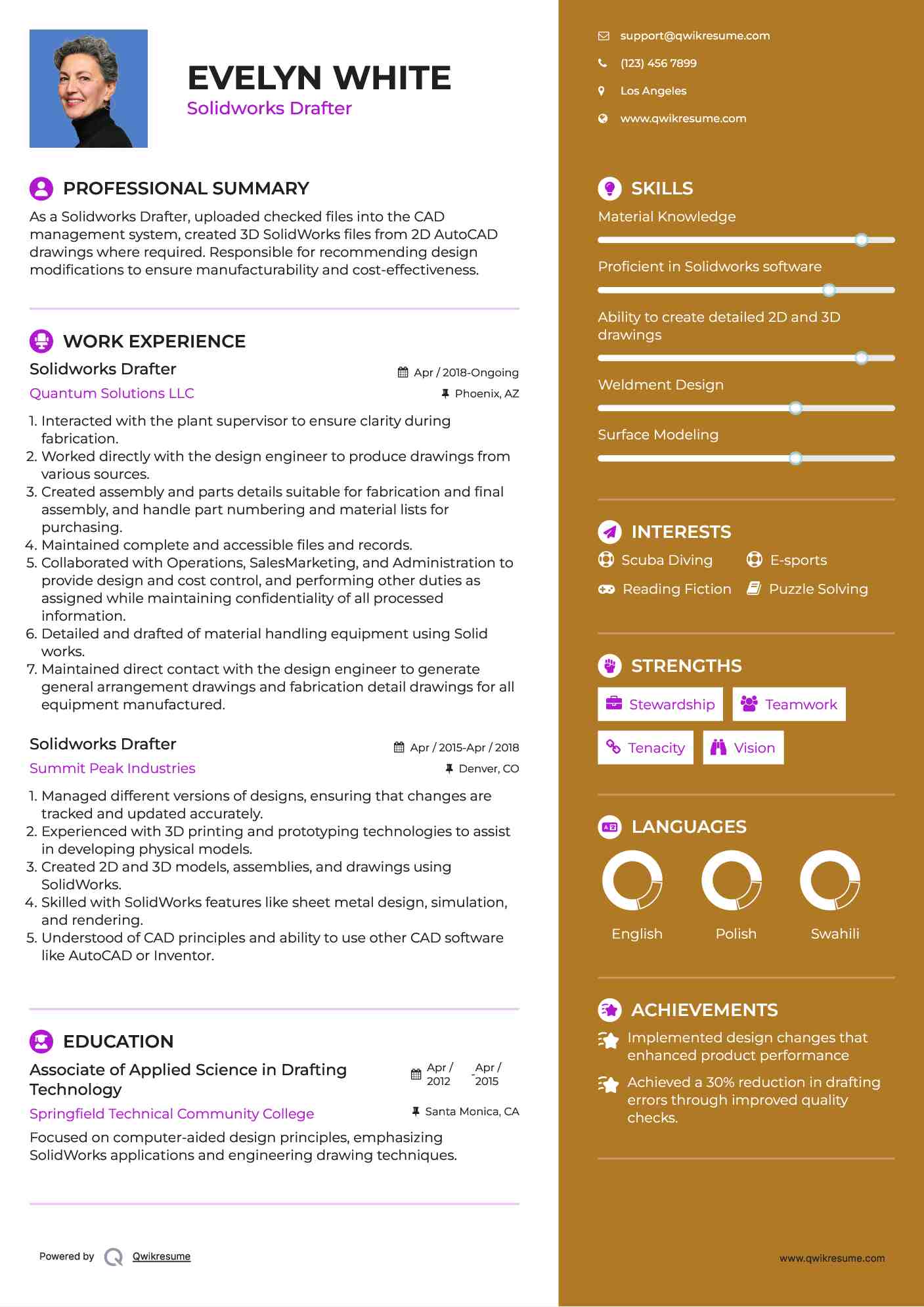 Solidworks Drafter Resume Example