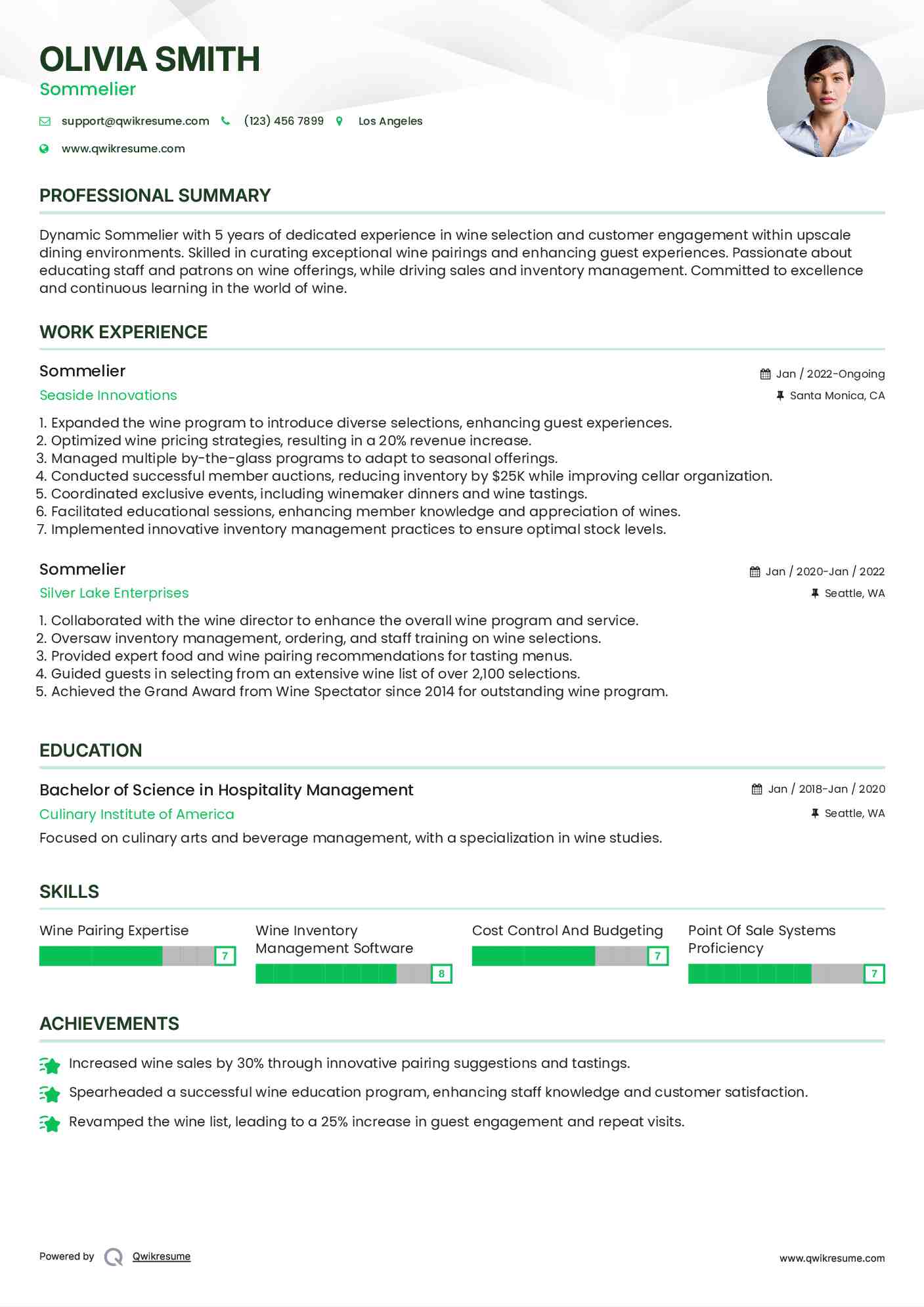 10 Sommelier Resume Samples amp - Sommelier 1599297431 Pdf
