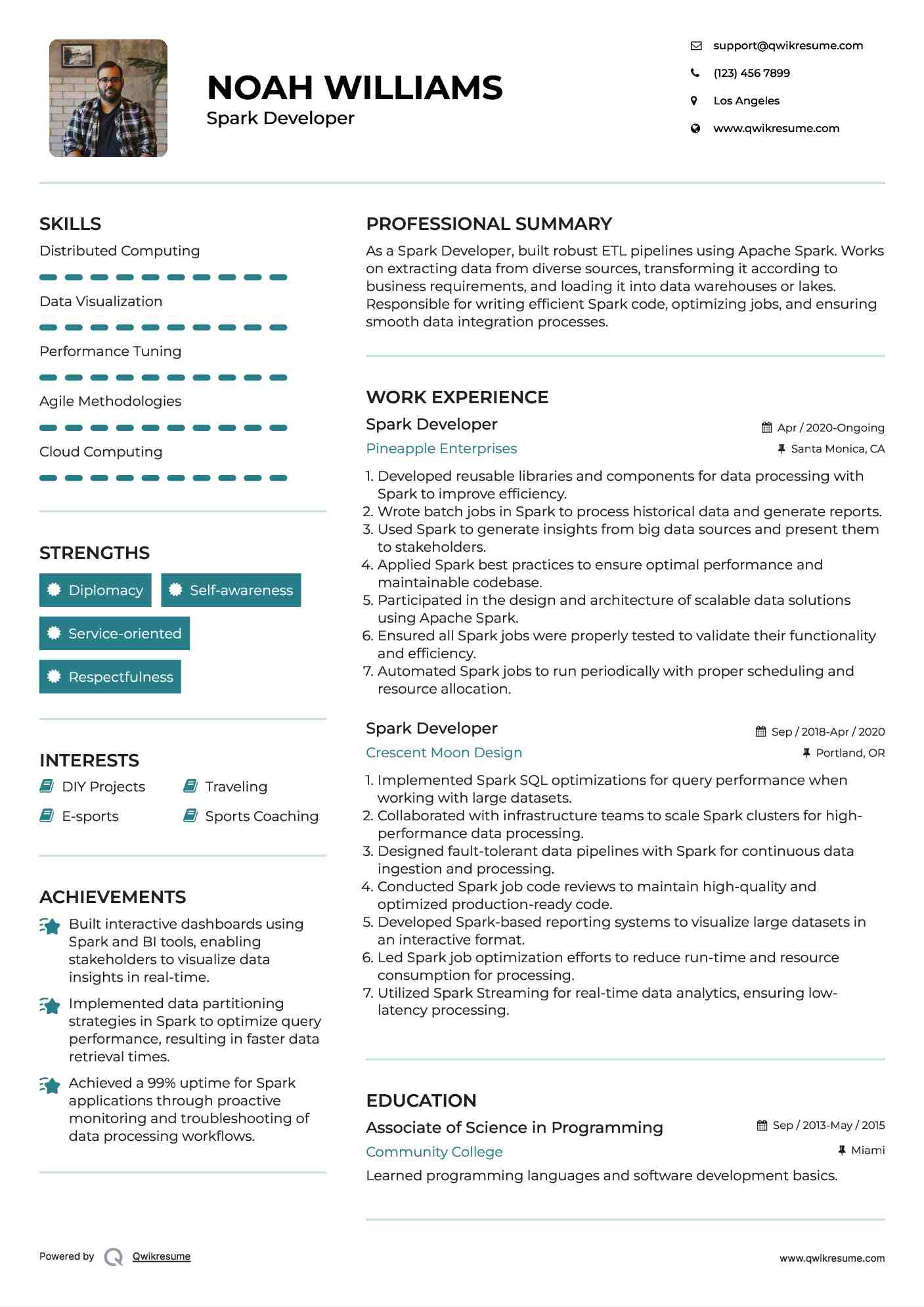 Spark Developer Resume Model