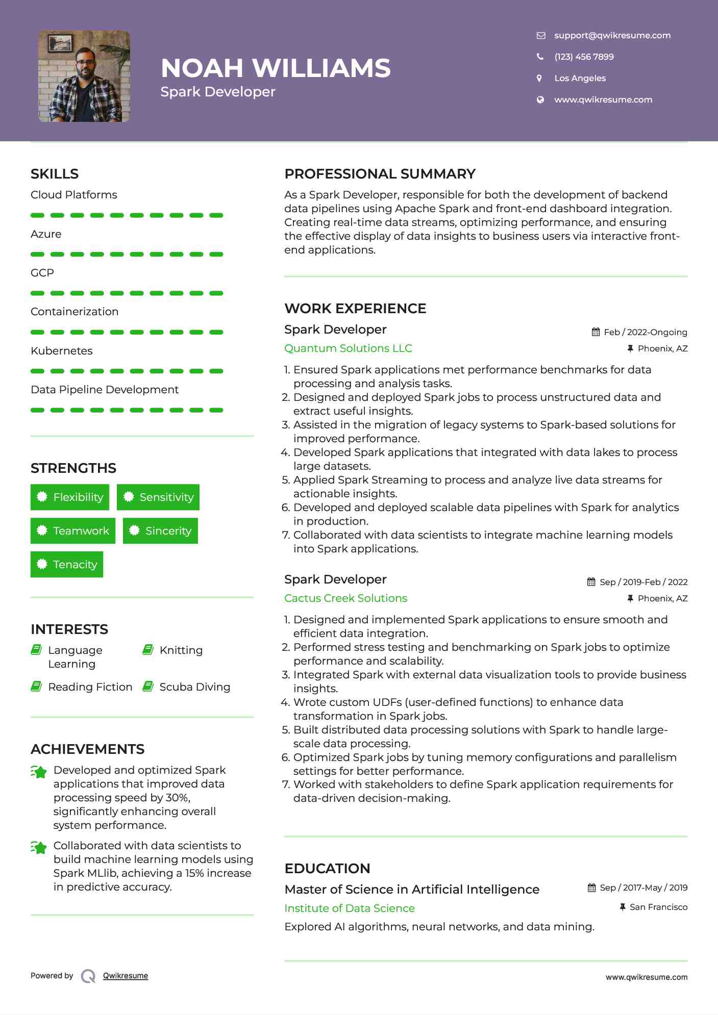 Spark Developer Resume Sample