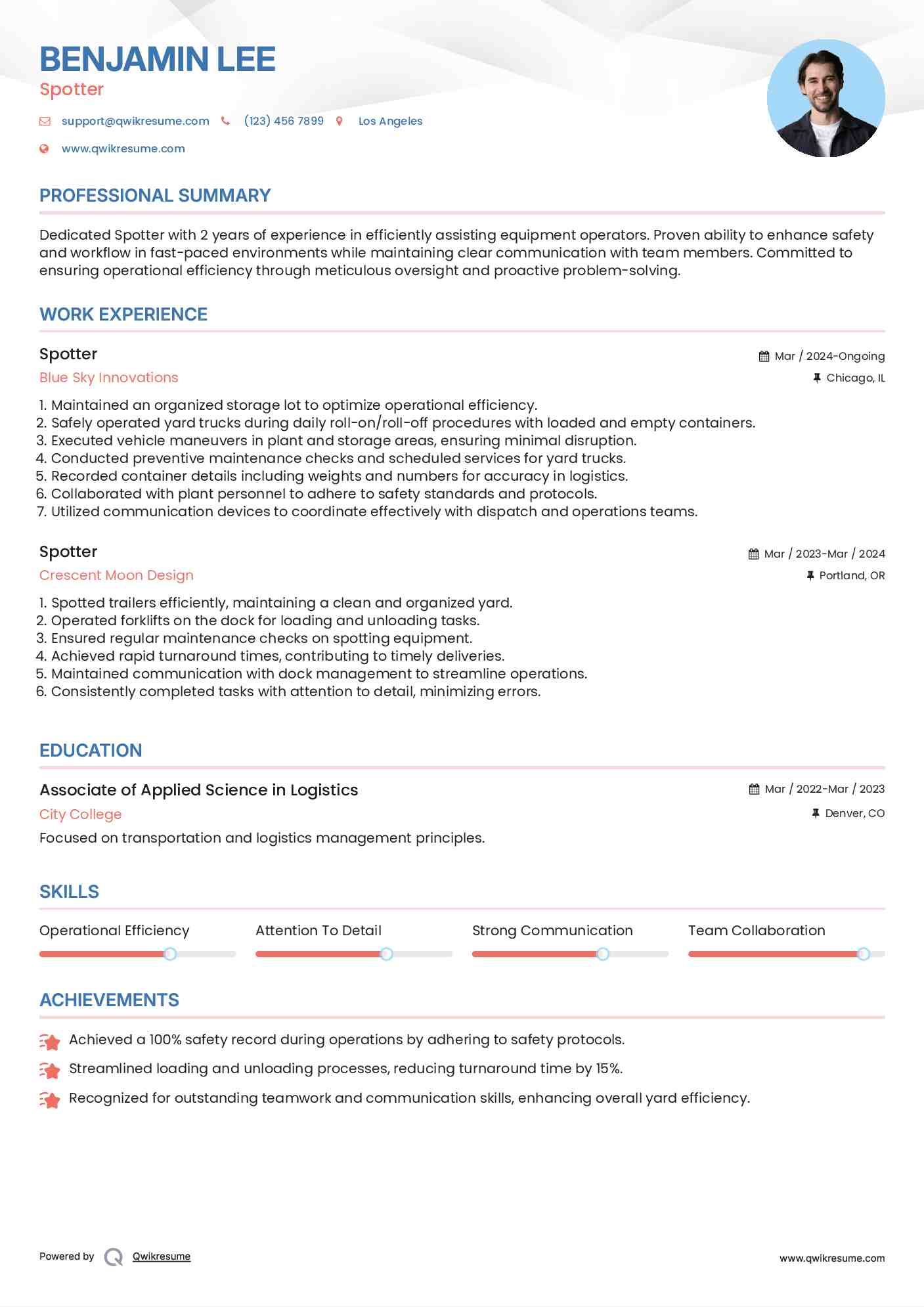 Spotter Resume Model