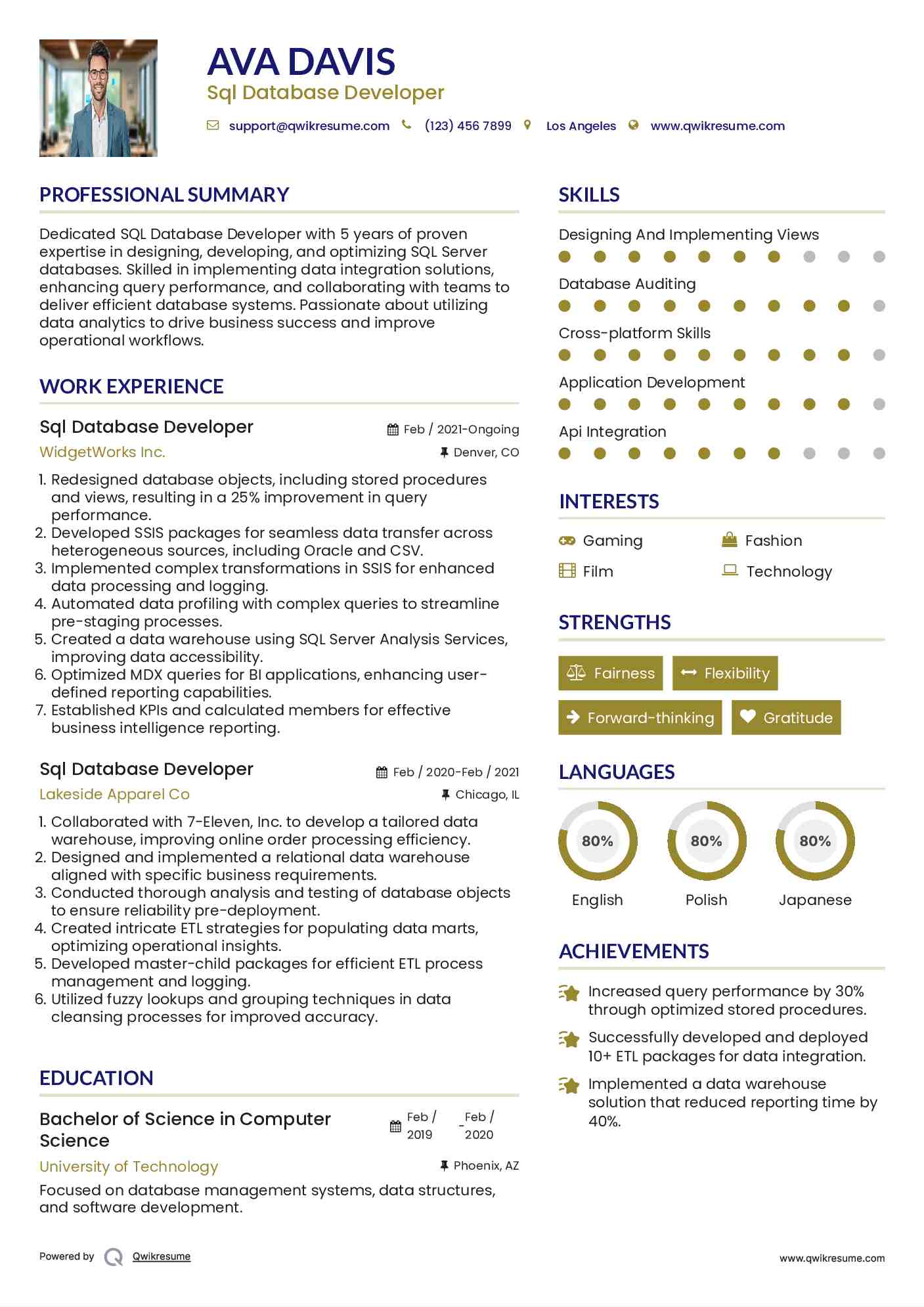 10+ SQL Database Developer Resume Samples & Templates for 2025