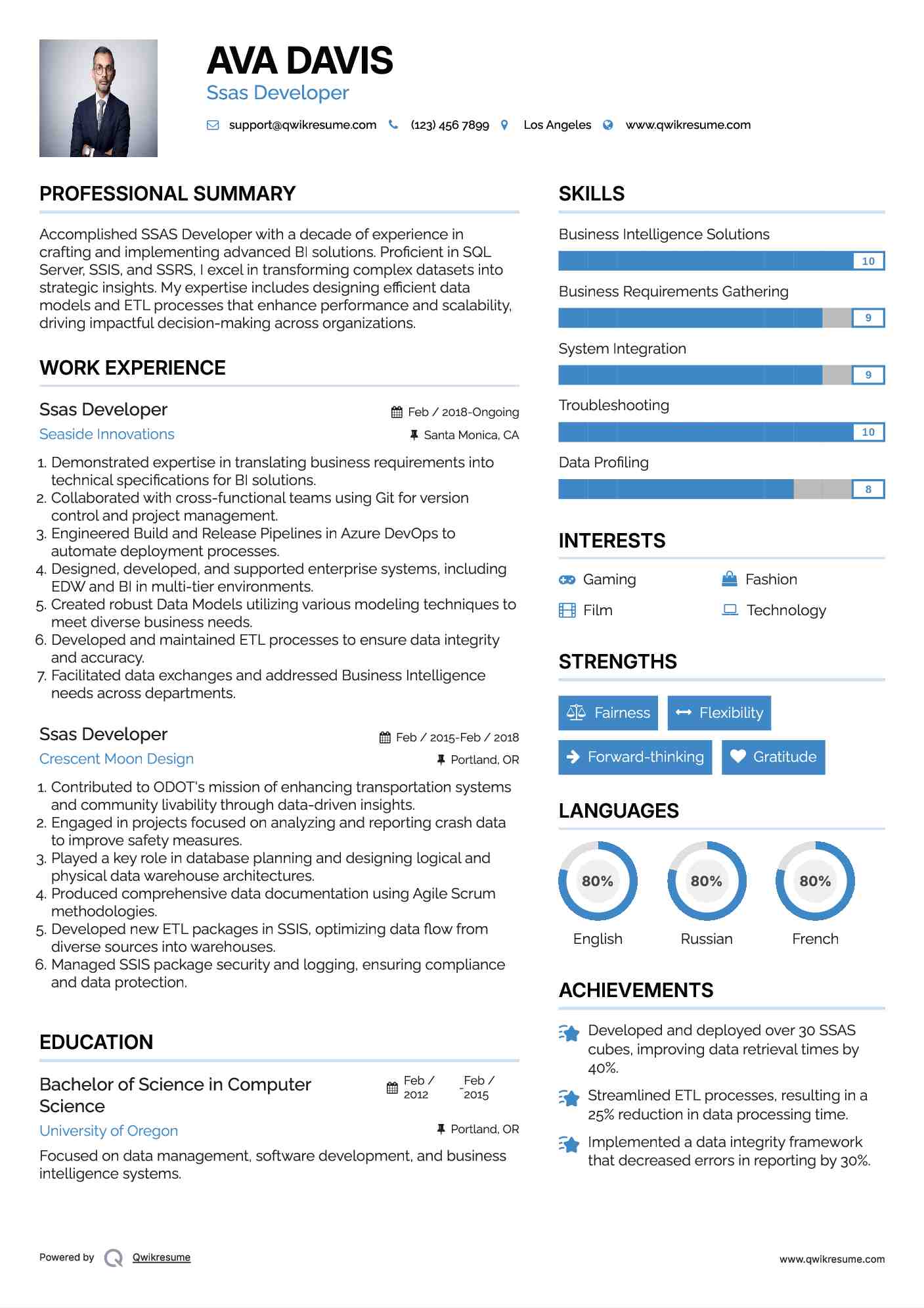 Ssas Developer Resume Sample