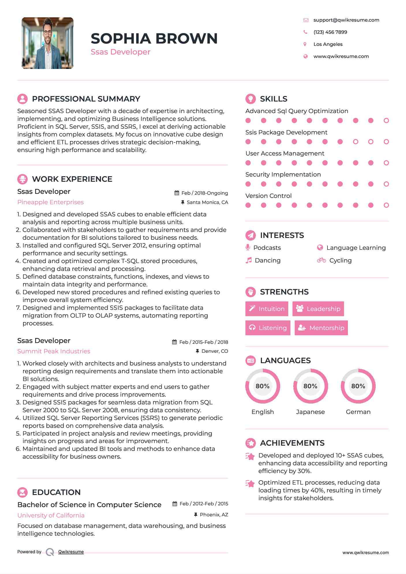 10+ SSAS Developer Resume Samples & Templates for 2025