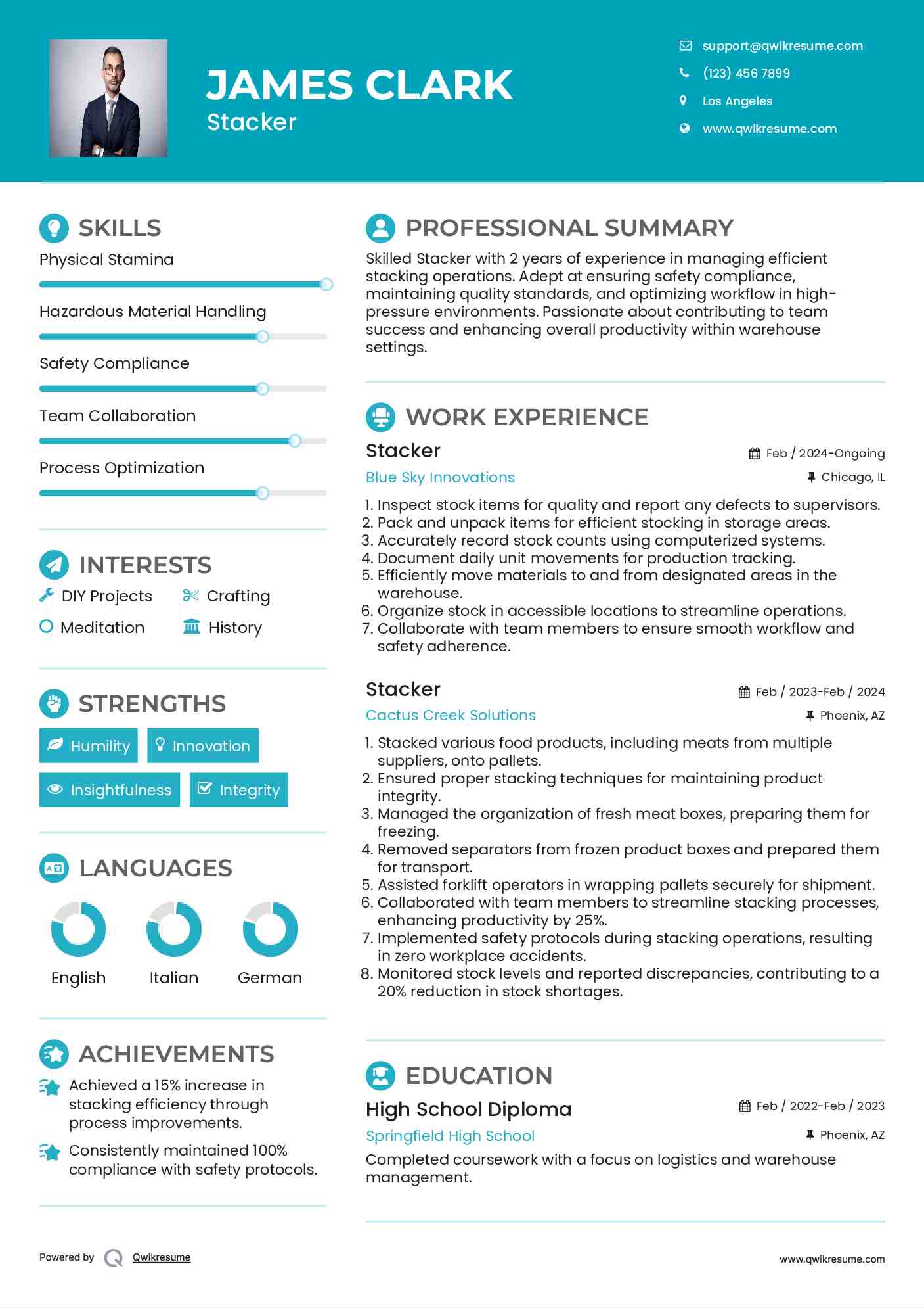 Stacker Resume Model