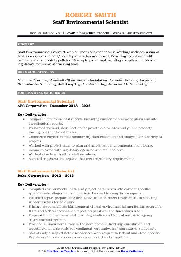 Staff Environmental Scientist Resume - Staff Environmental Scientist 1649579488 Pdf