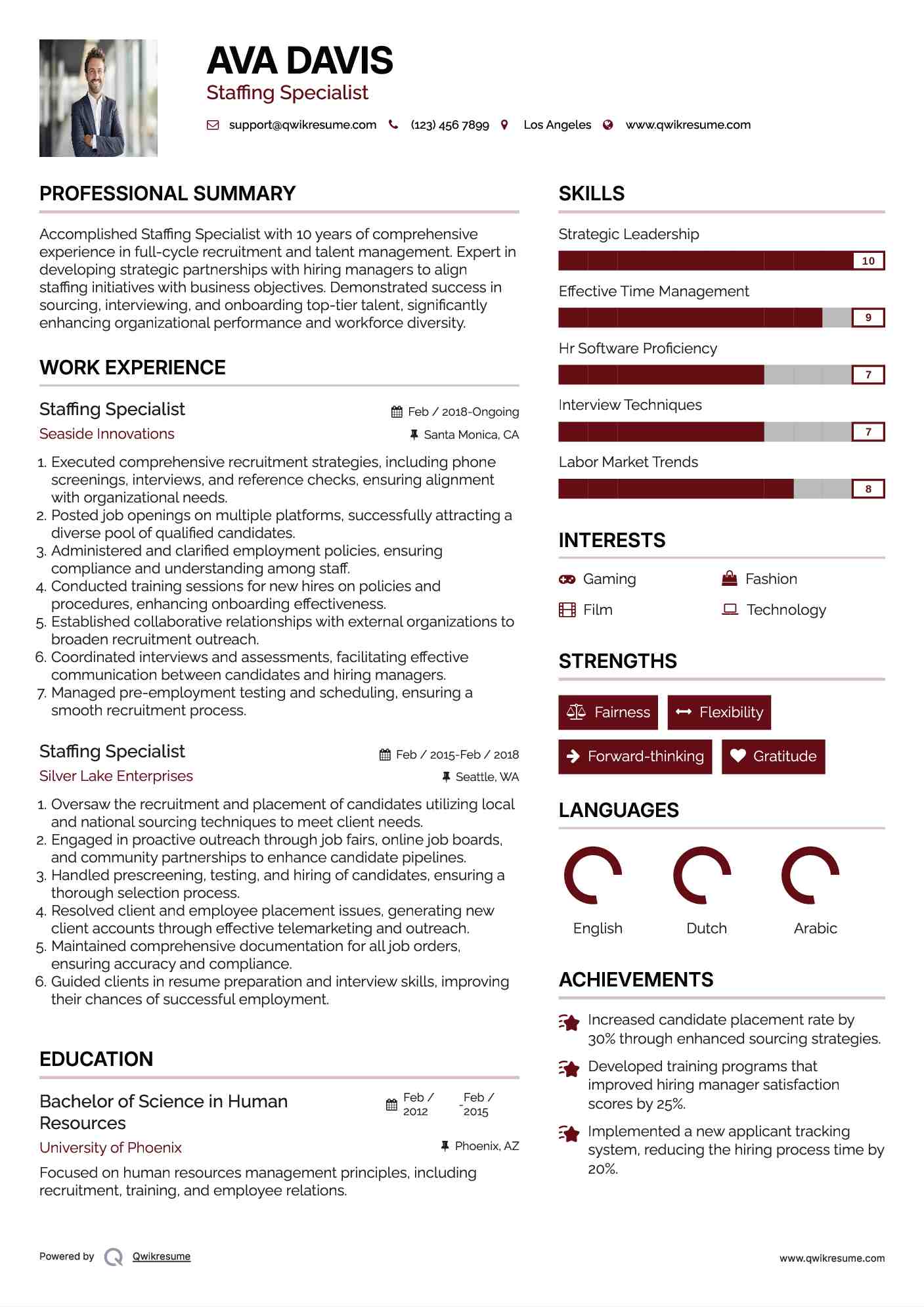 staffing specialist resume samples qwikresume recruitment specialist resumes