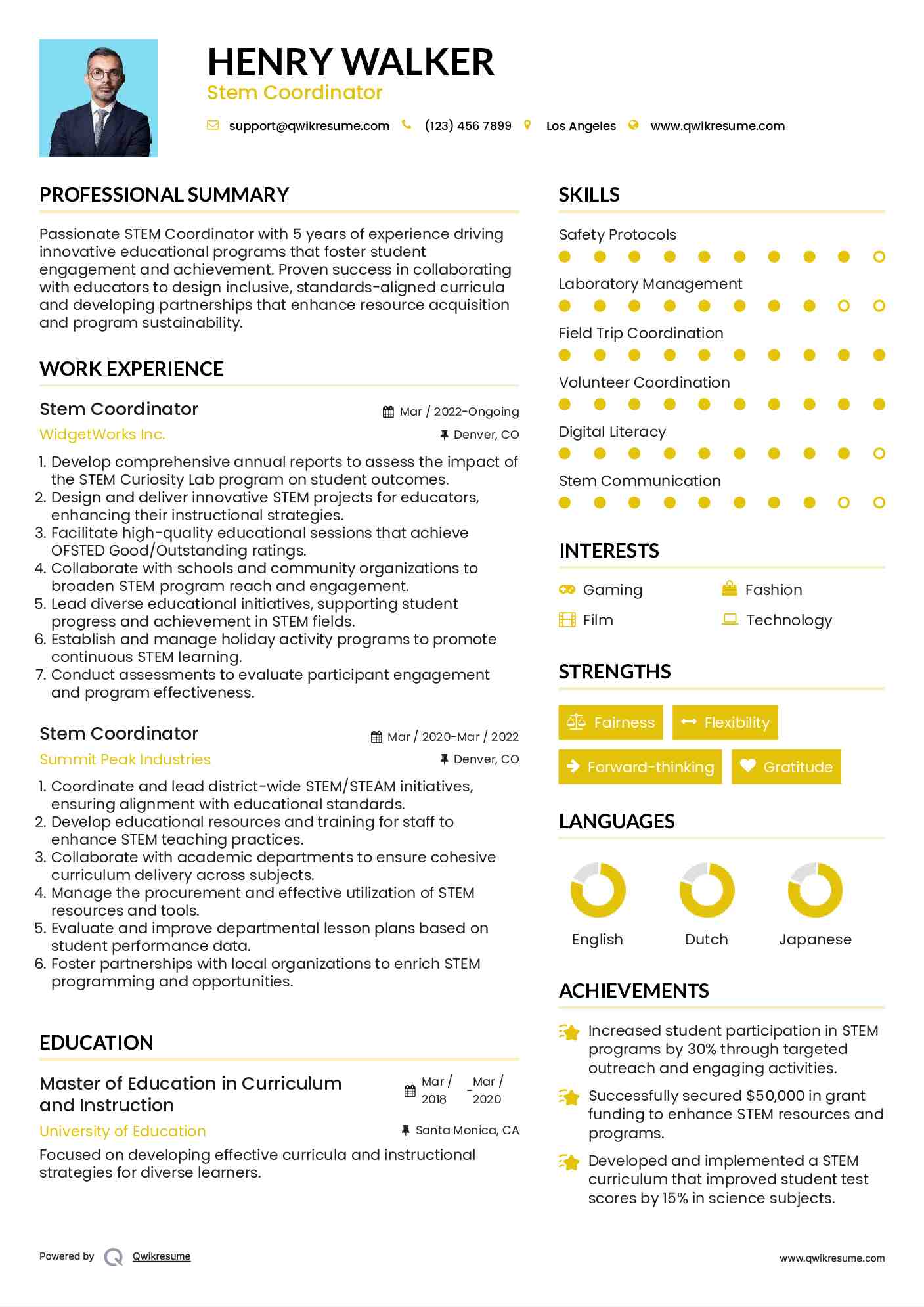 10 Stem Coordinator Resume Samples - Stem Coordinator 1698830824 Pdf 