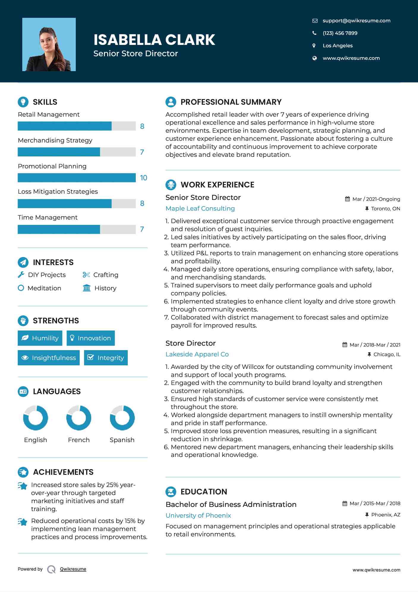 store director resume samples qwikresume store resume sample