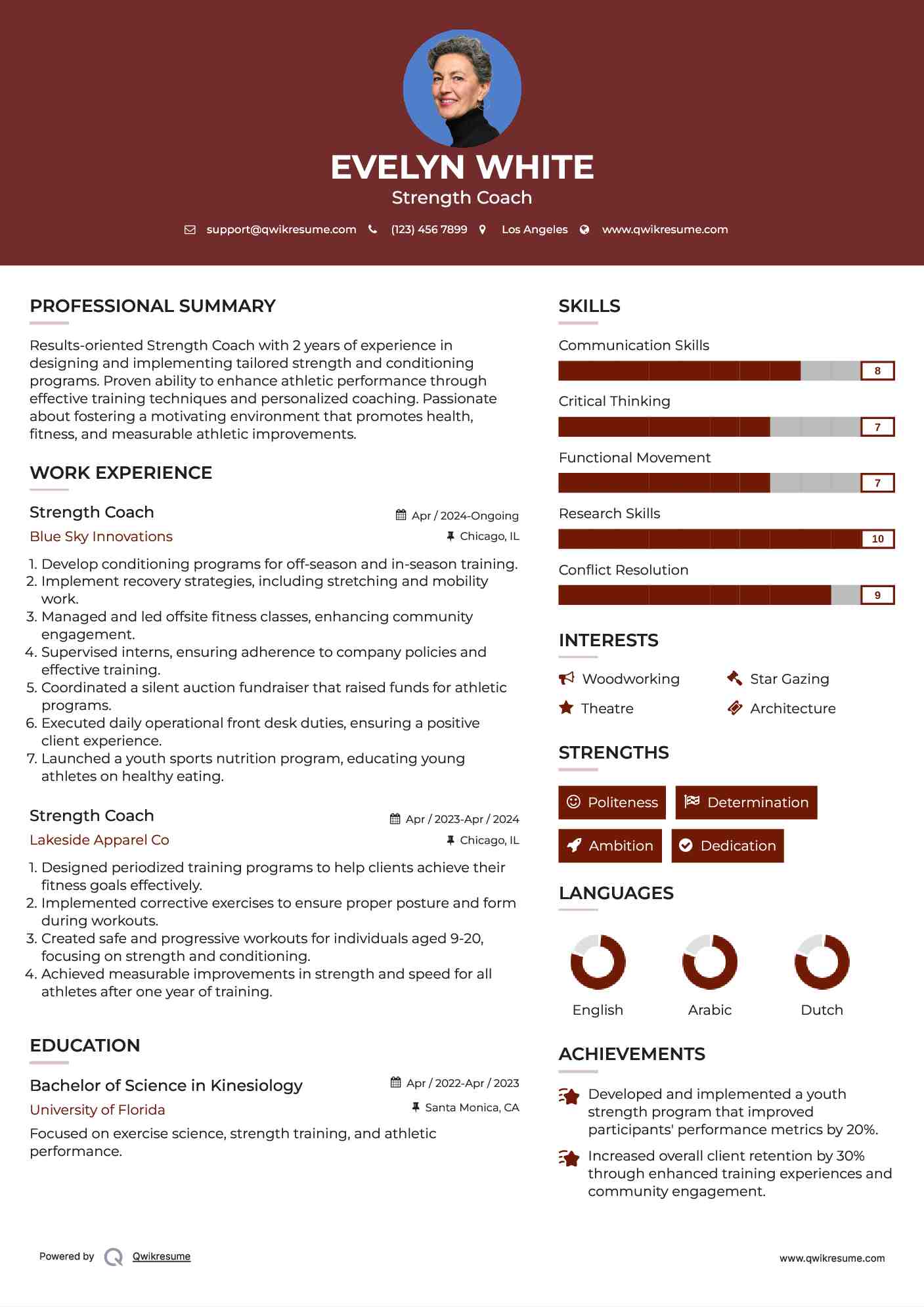 Strength Coach Resume Template