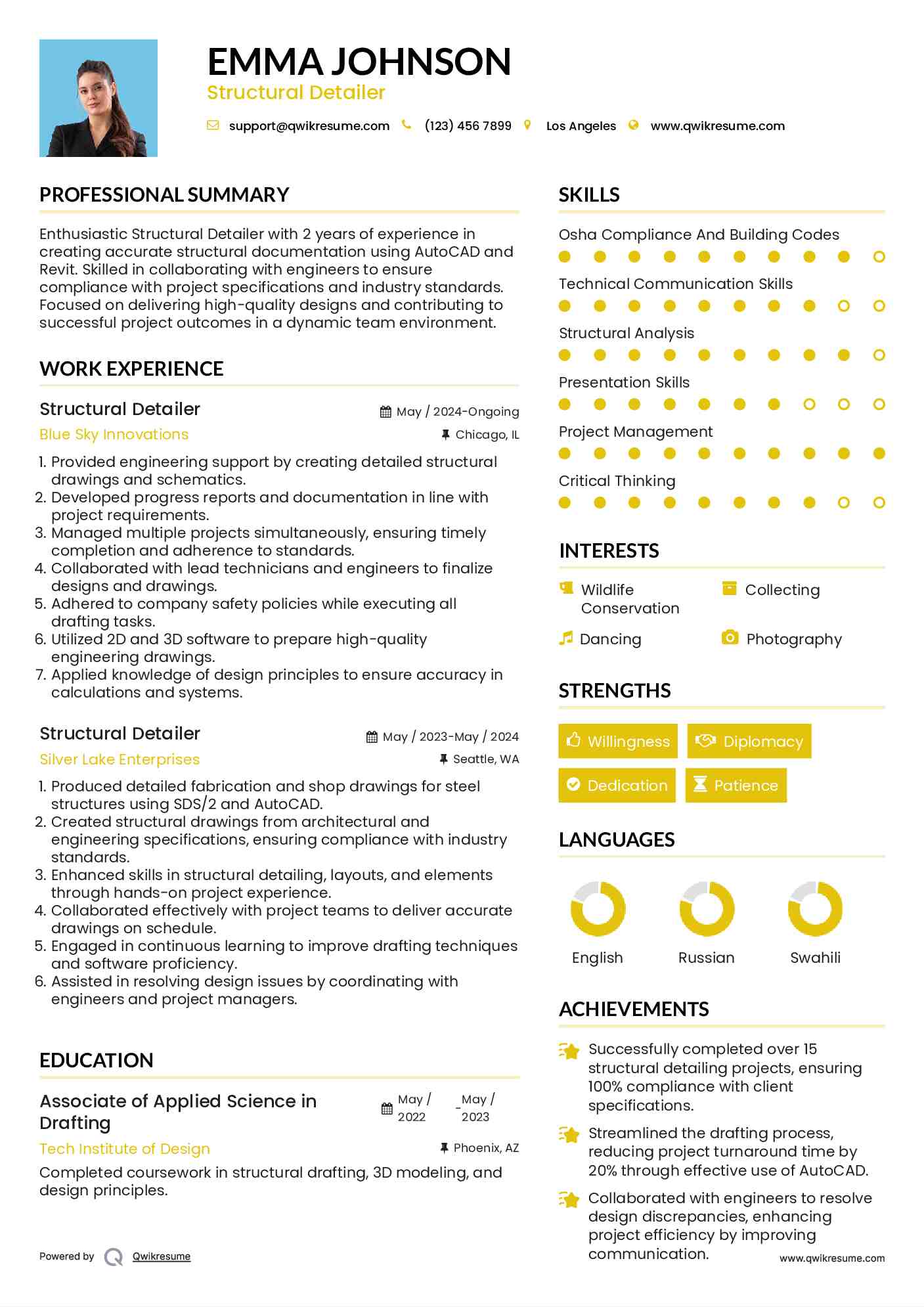 Structural Detailer Resume Template
