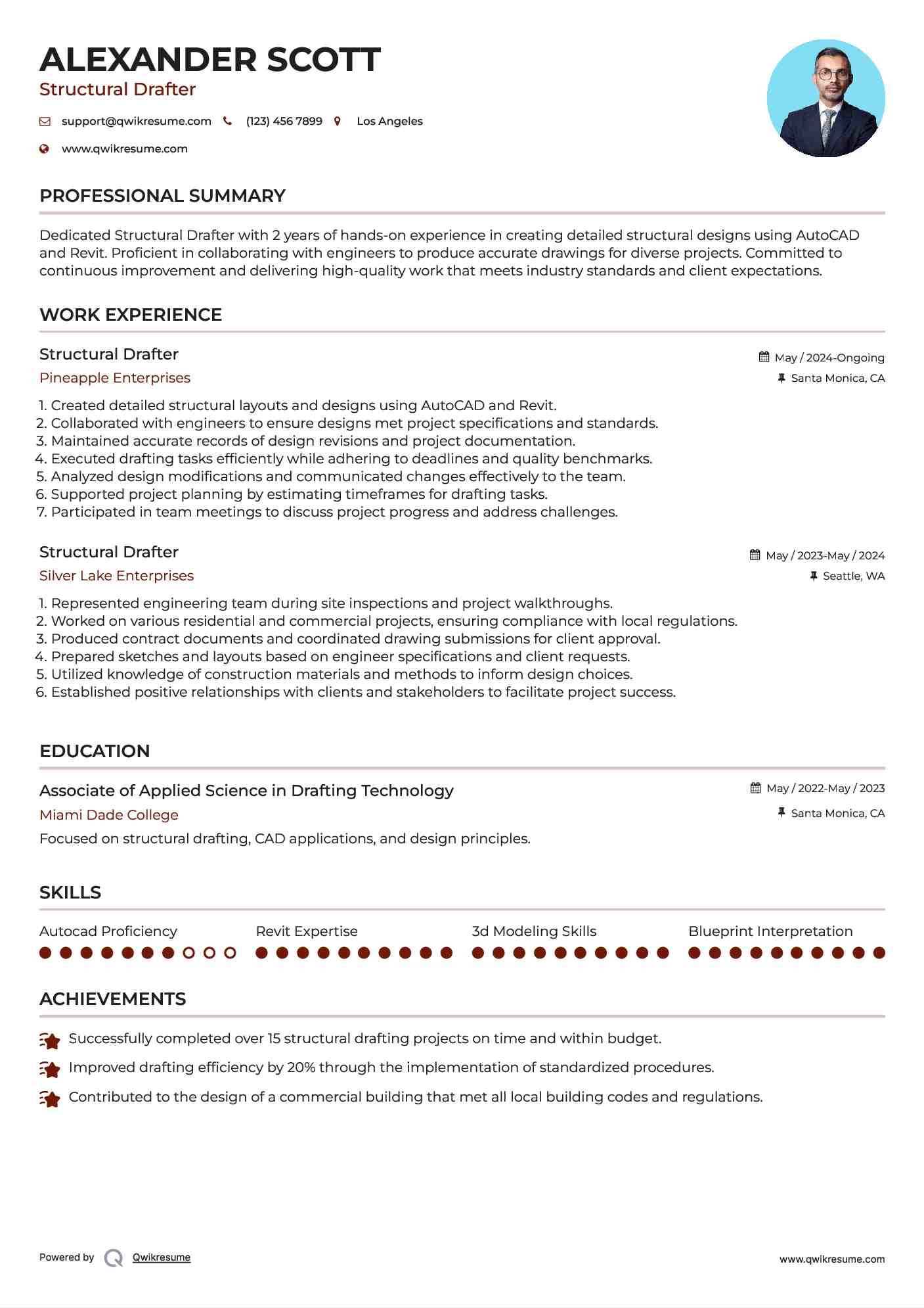 Structural Drafter Resume Example