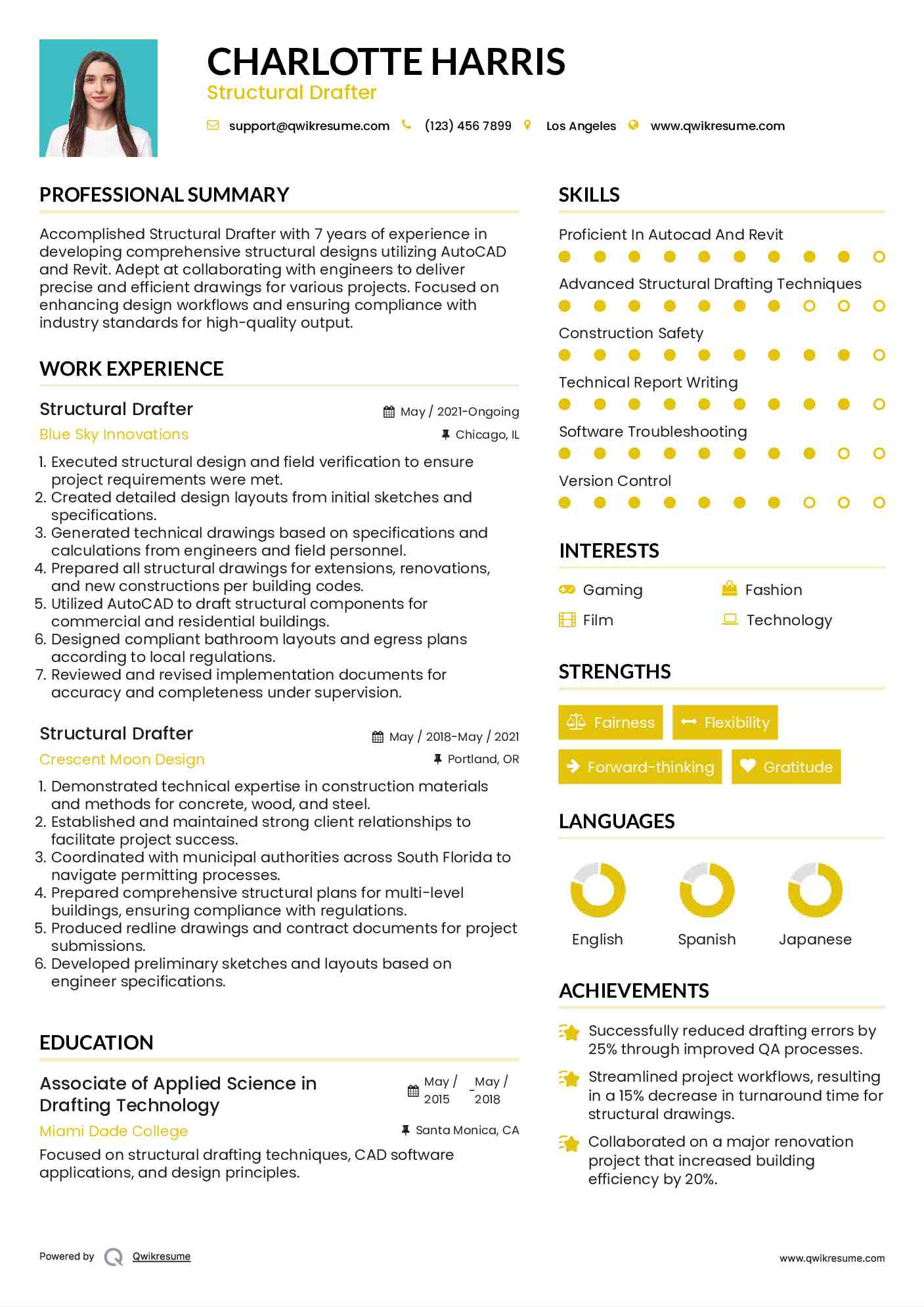 Structural Drafter Resume Template